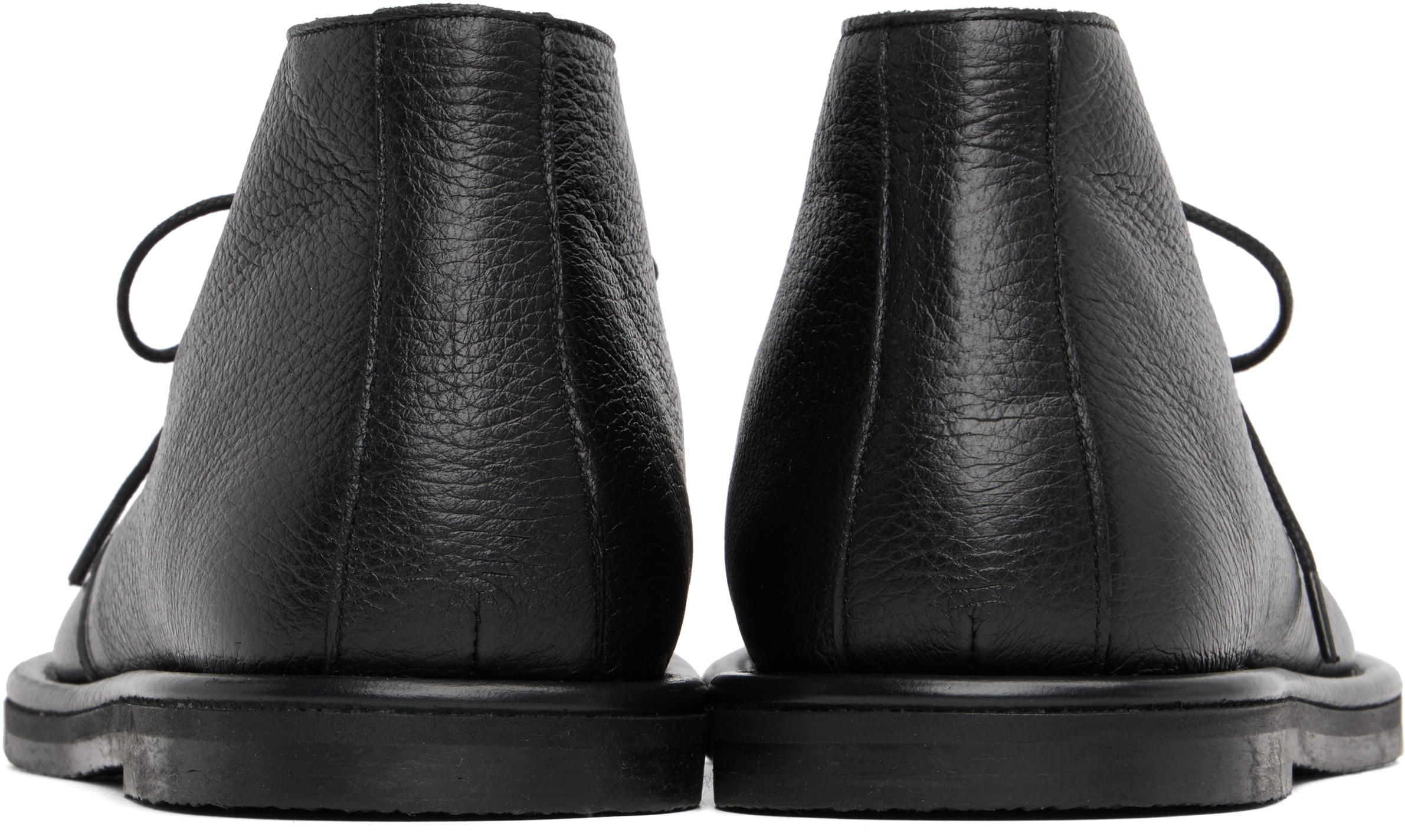 Studio Nicholson Black Woodrow Desert Boots In Animal Print