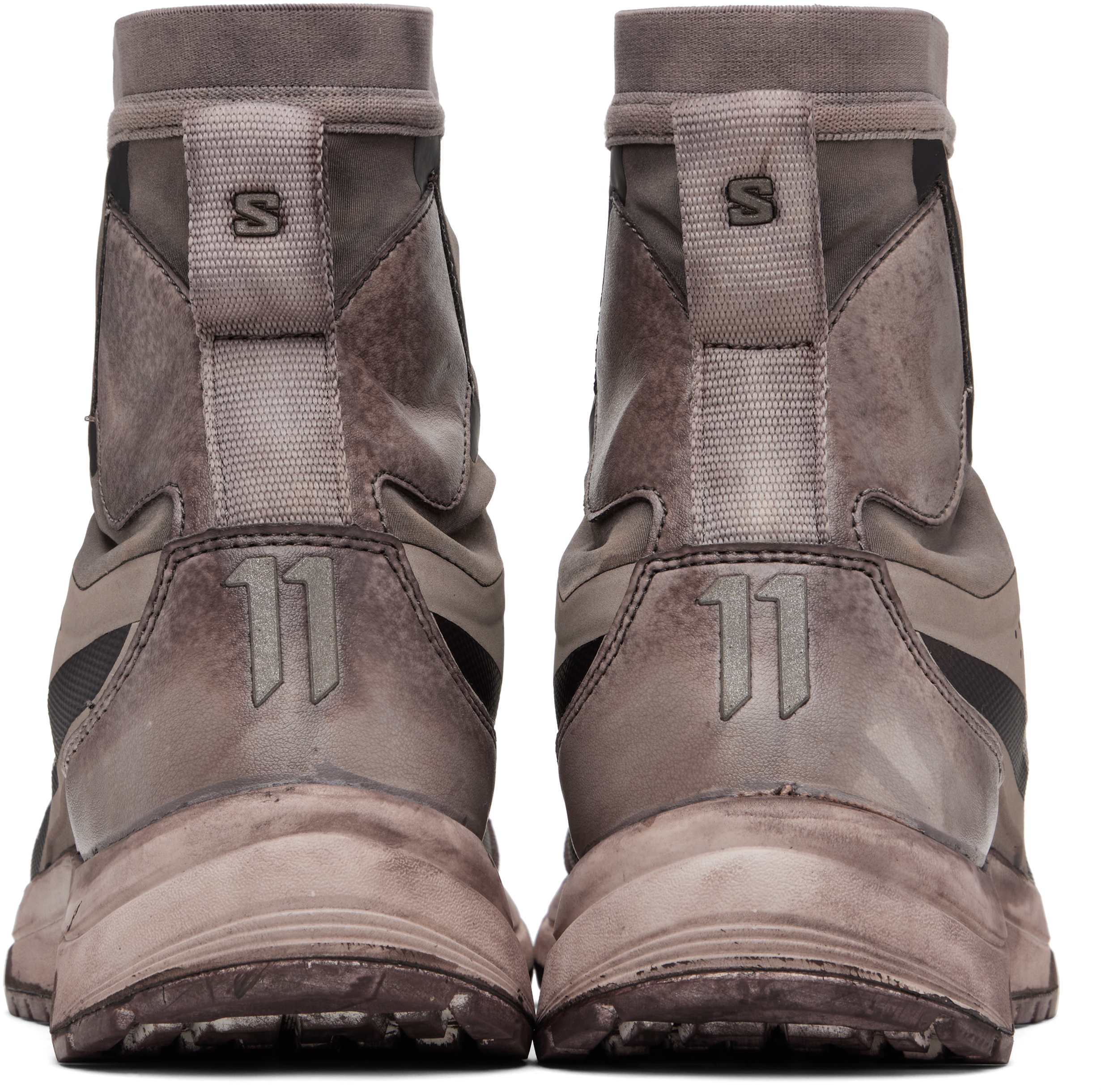 11 By Boris Bidjan Saberi Taupe Salomon Edition Bamba 2 High V2 Sneakers