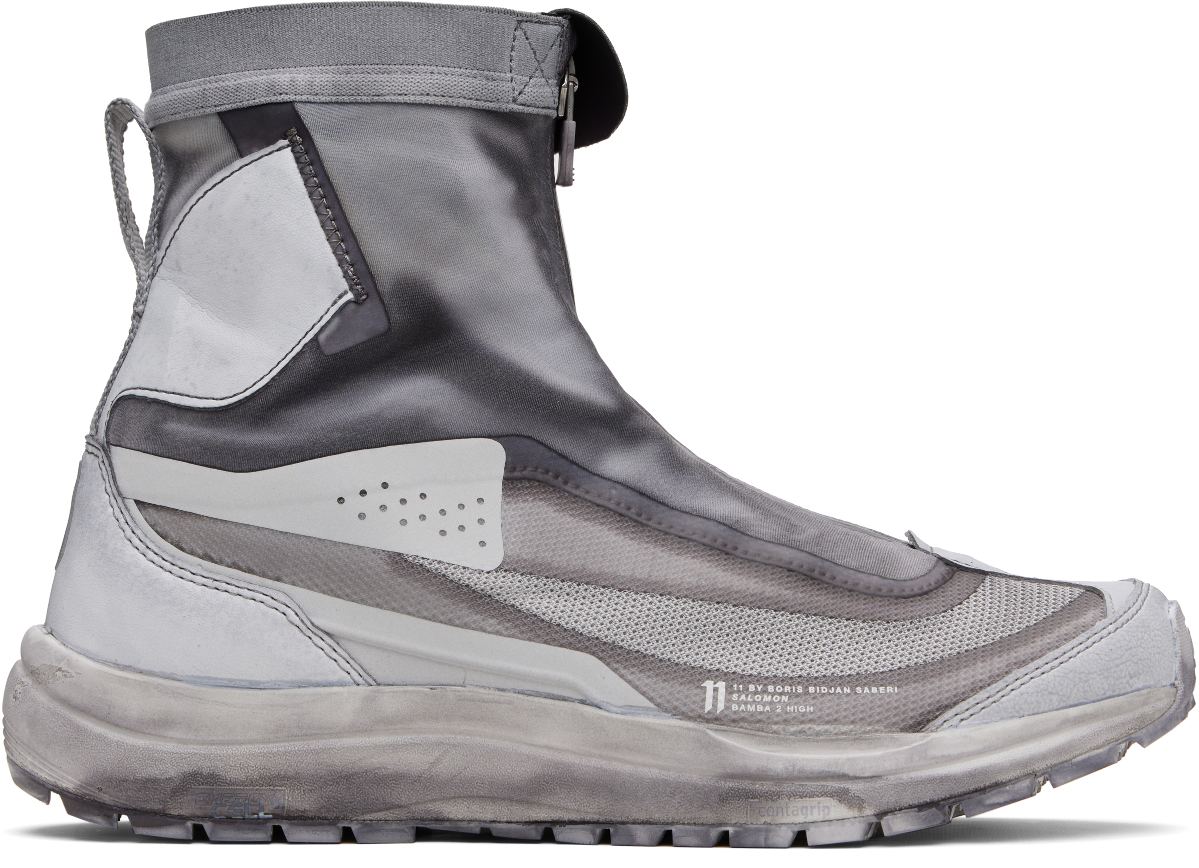 11 By Boris Bidjan Saberi Gray Salomon Edition Bamba 2 High V2 Sneakers In Gray