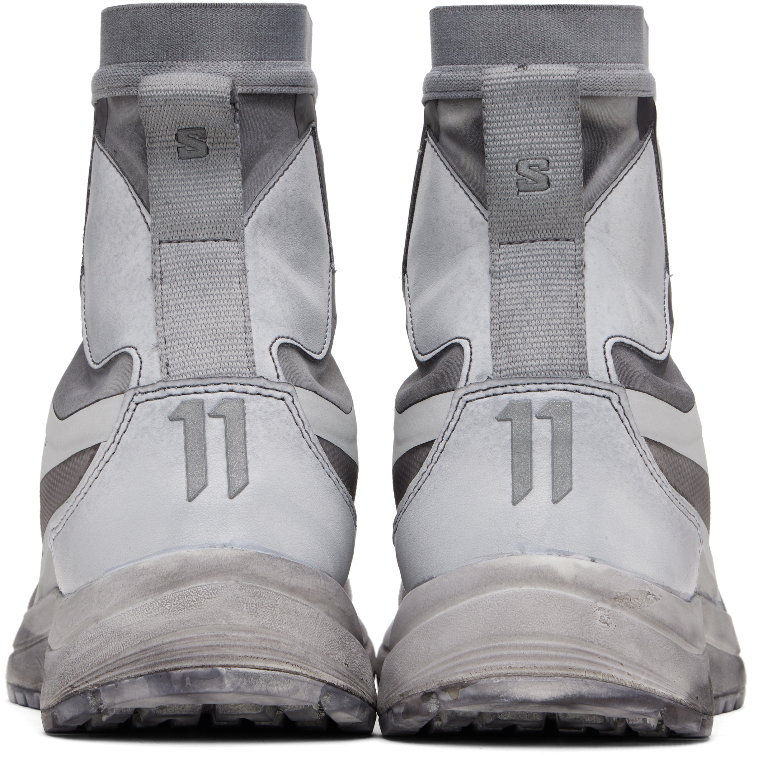 11 By Boris Bidjan Saberi Gray Salomon Edition Bamba 2 High V2 Sneakers In Gray