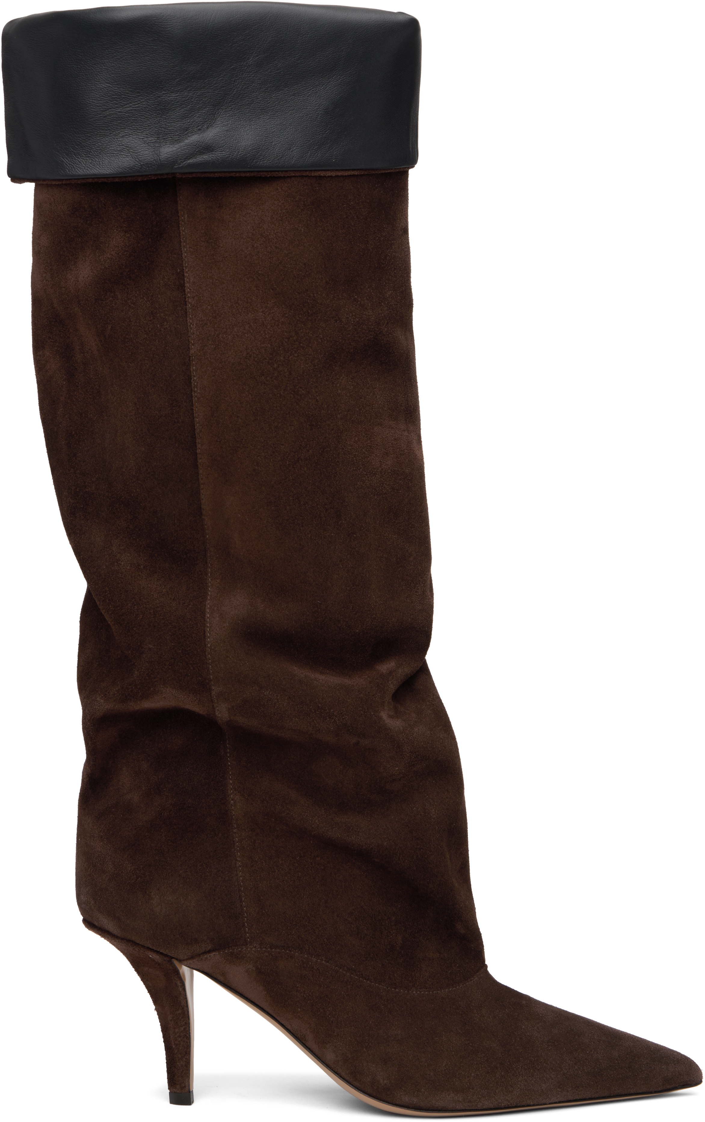 Paris Texas Brown Ines Reverse Midcalf 75 Tall Boots In Brown