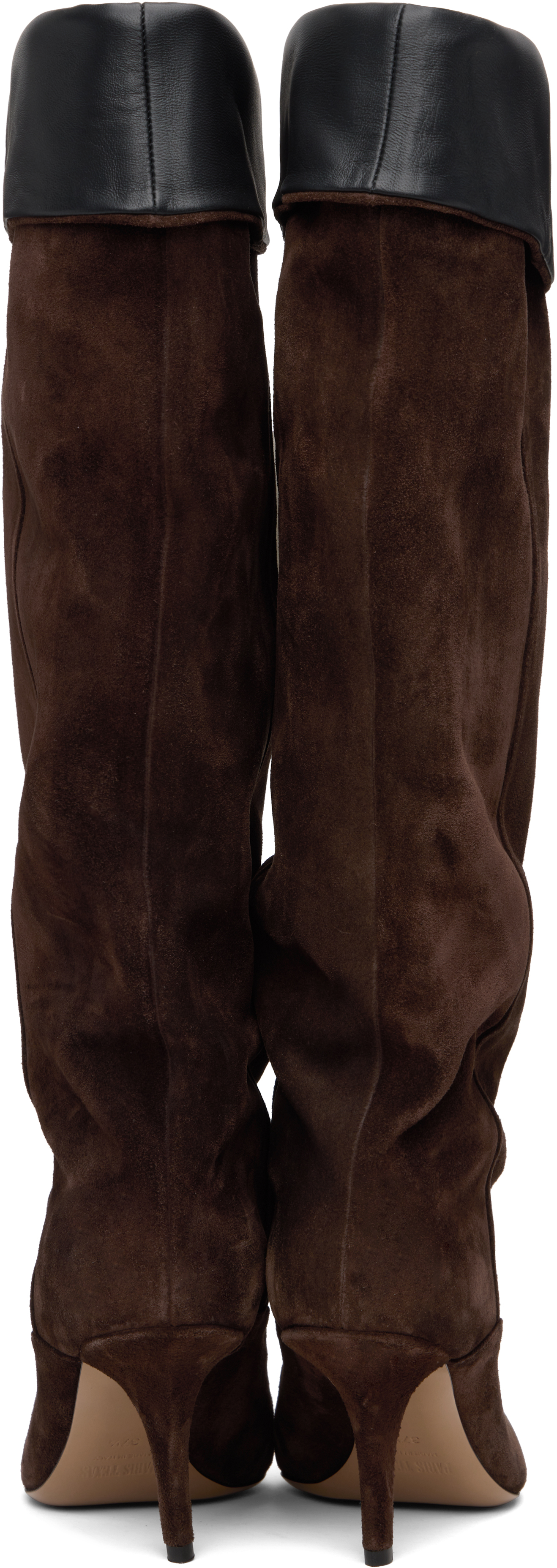Paris Texas Brown Ines Reverse Midcalf 75 Tall Boots In Brown