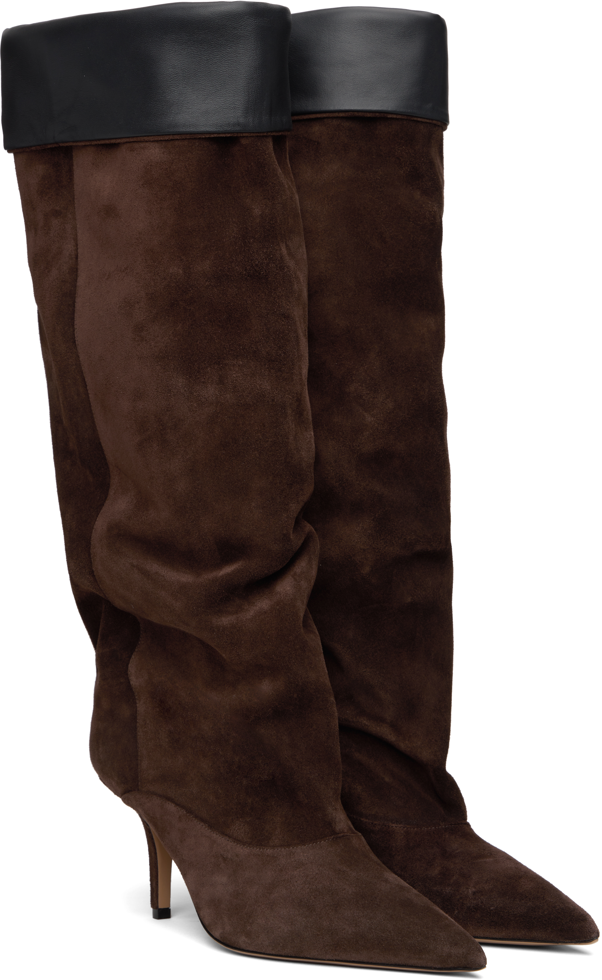 Paris Texas Brown Ines Reverse Midcalf 75 Tall Boots In Brown