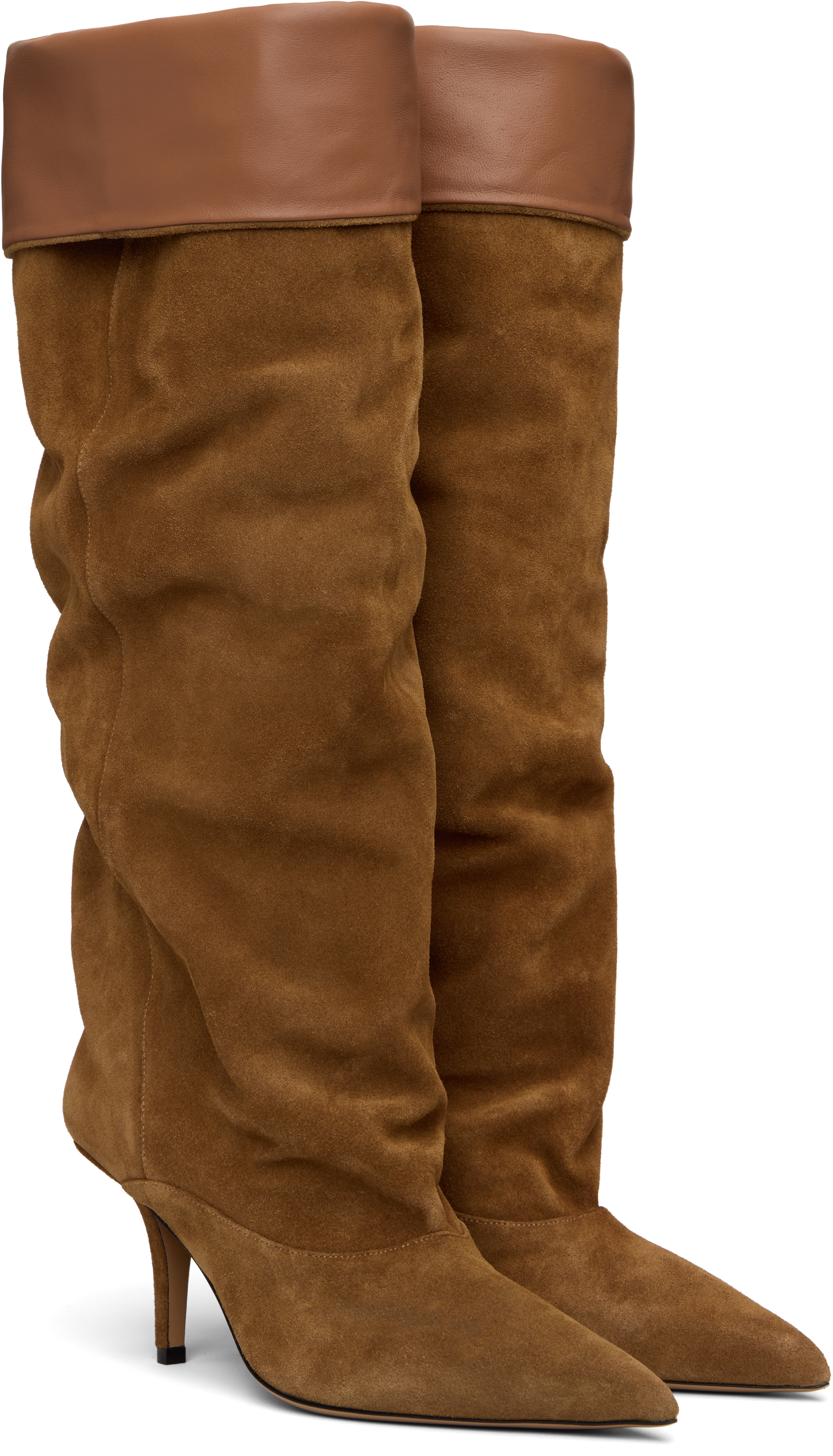 Paris Texas Boots In Light Brown Calf Suede Leather In Brown