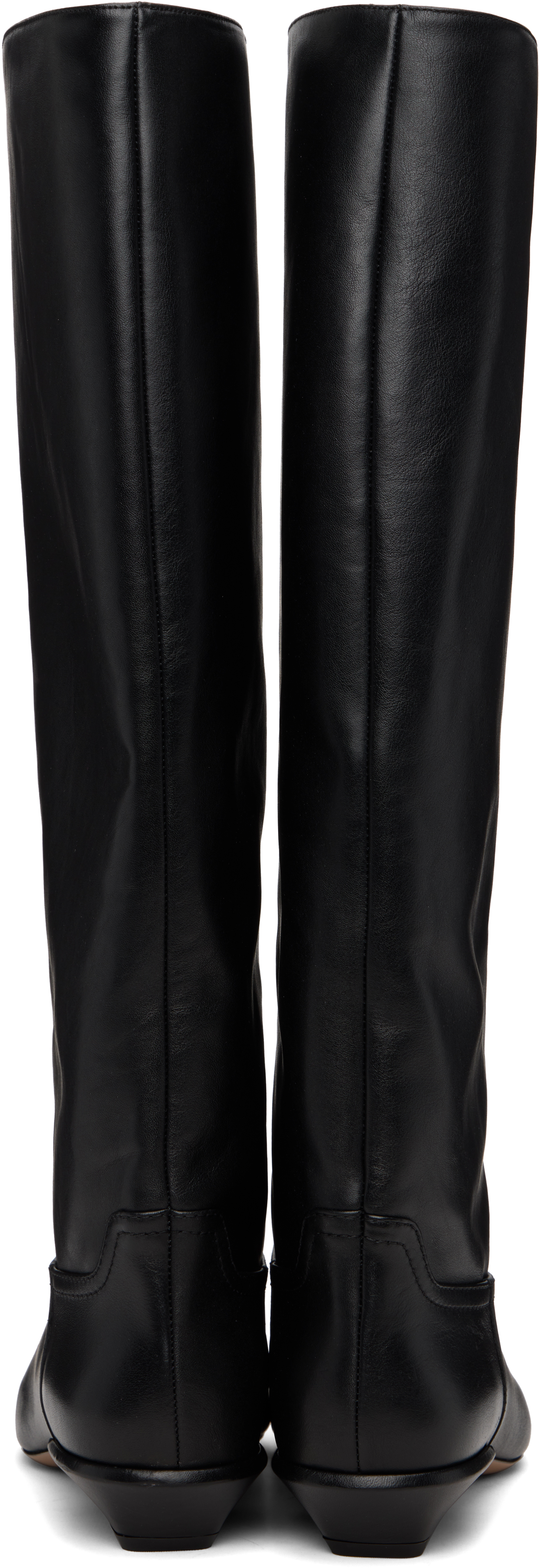 Paris Texas Leather Bettina Boots With Squared Toe In Black