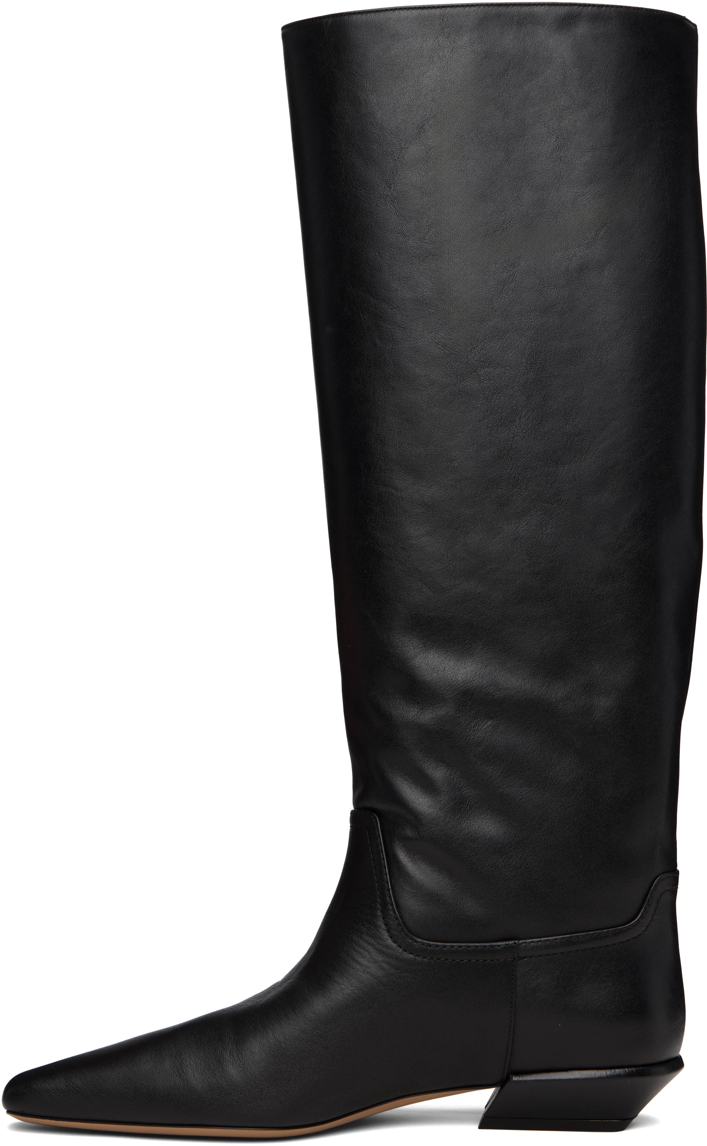Paris Texas Leather Bettina Boots With Squared Toe In Black