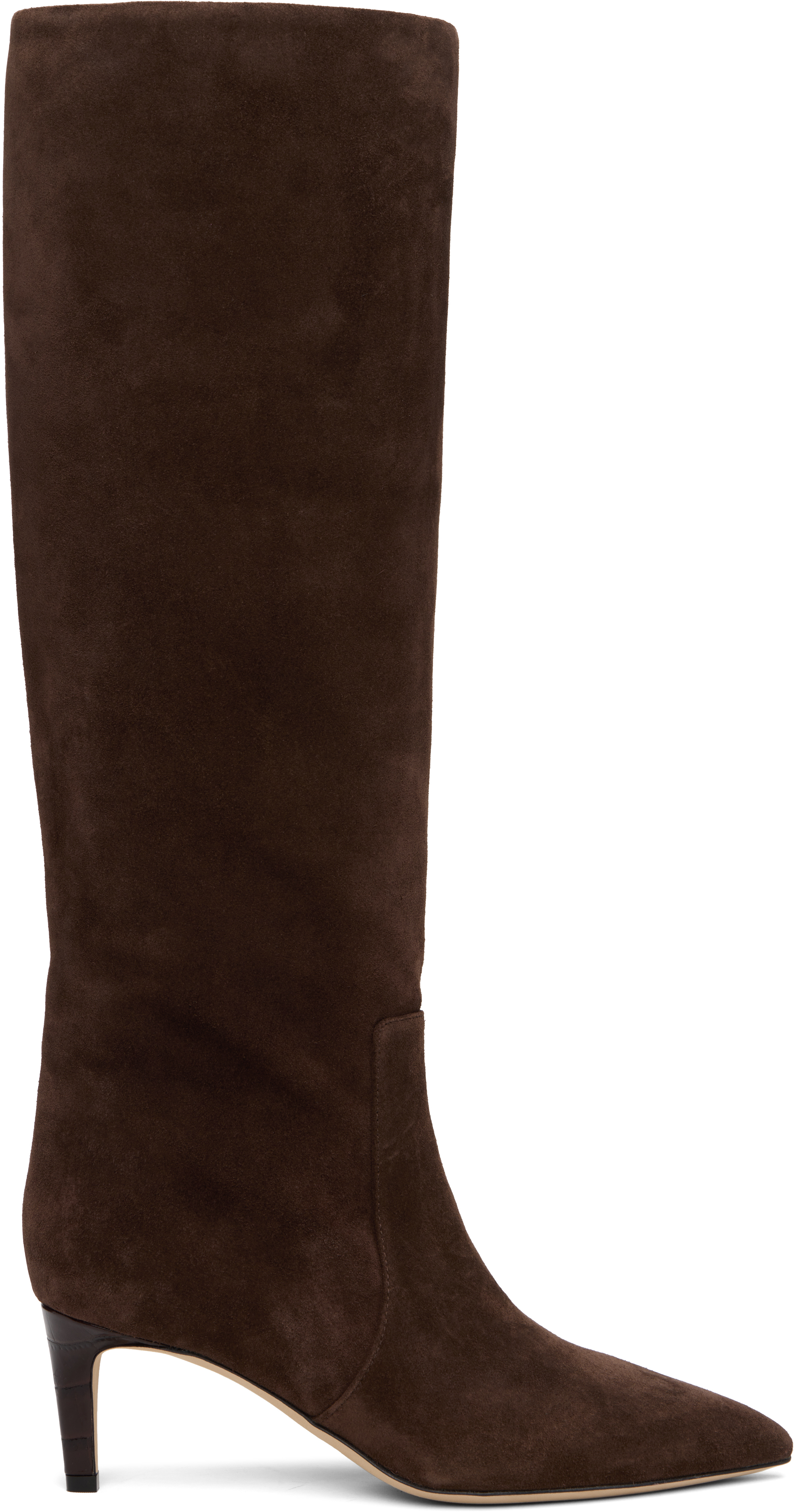 【関税込み】Paris Texas ブラウン Stiletto 60 ロングブーツ Chocolate brown croc-effect leather heel 60 boots - Paris