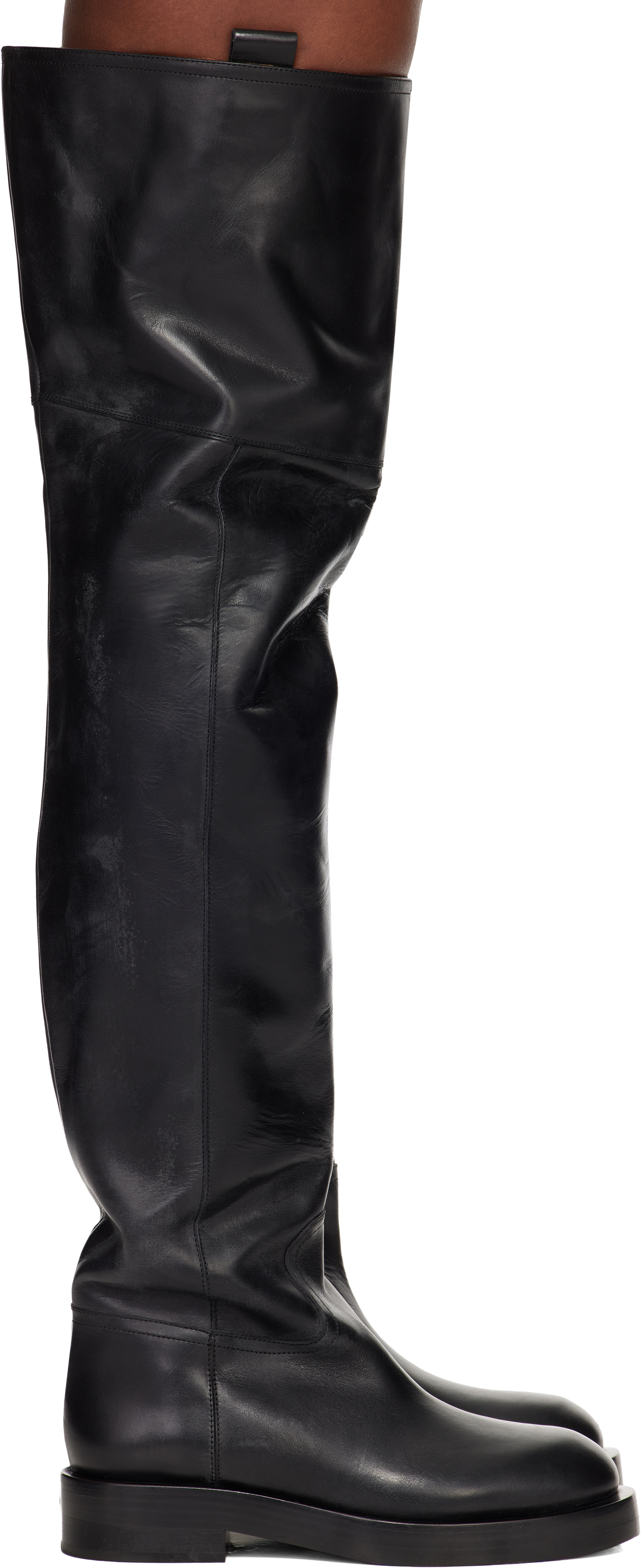 Paris Texas Black Napa Over The Knee Boots In Black