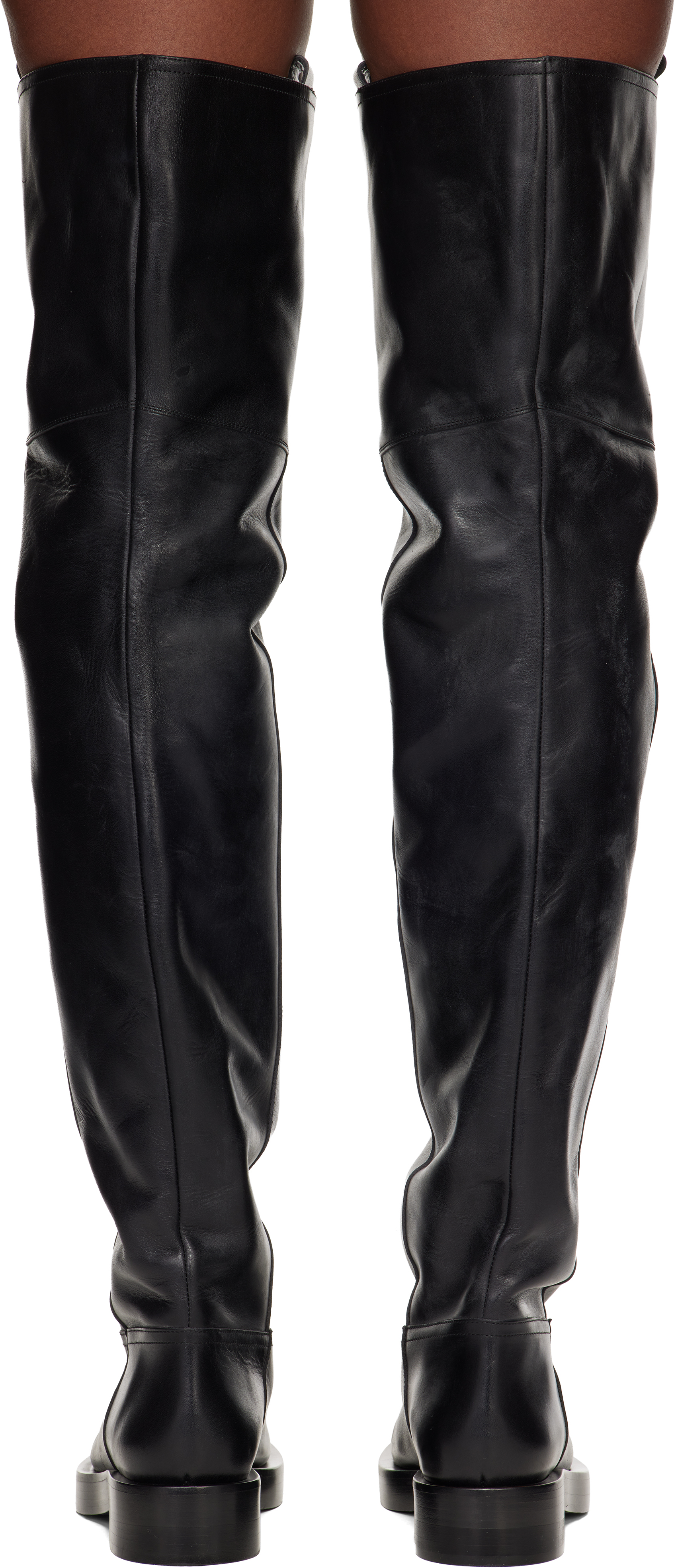 Paris Texas Black Napa Over The Knee Boots In Black