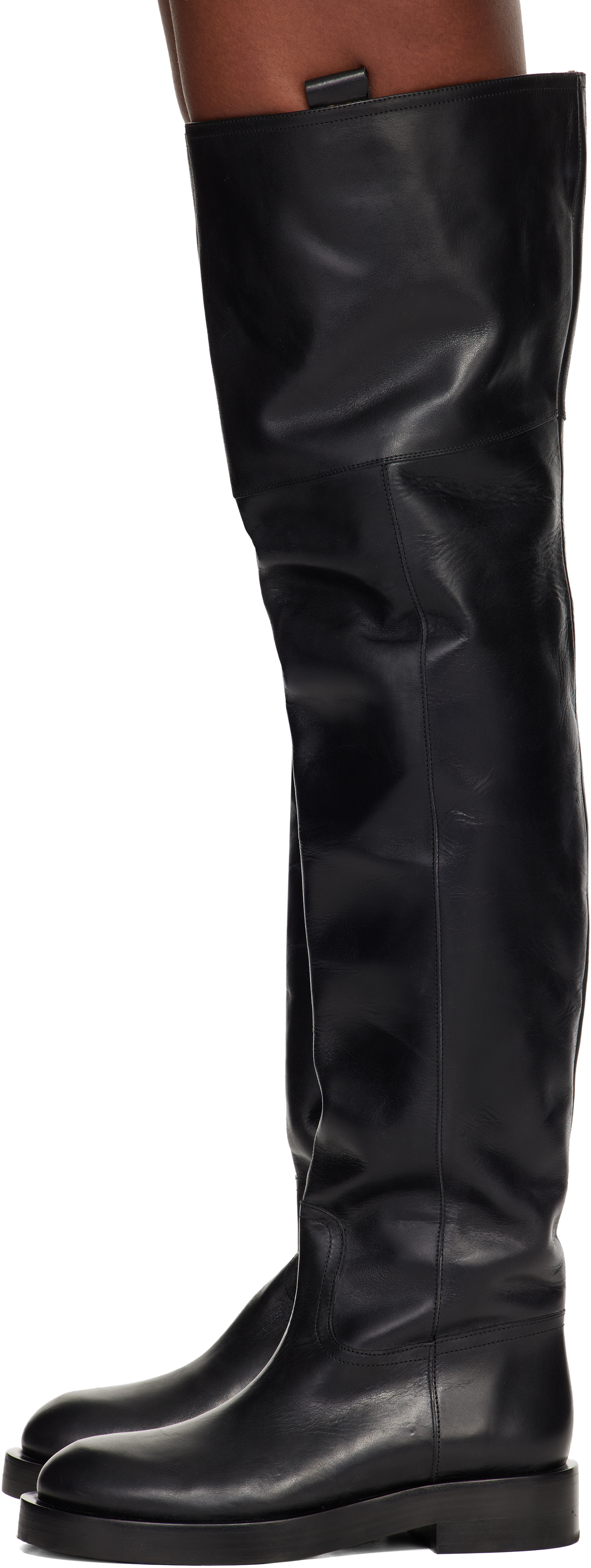 Paris Texas Black Napa Over The Knee Boots In Black