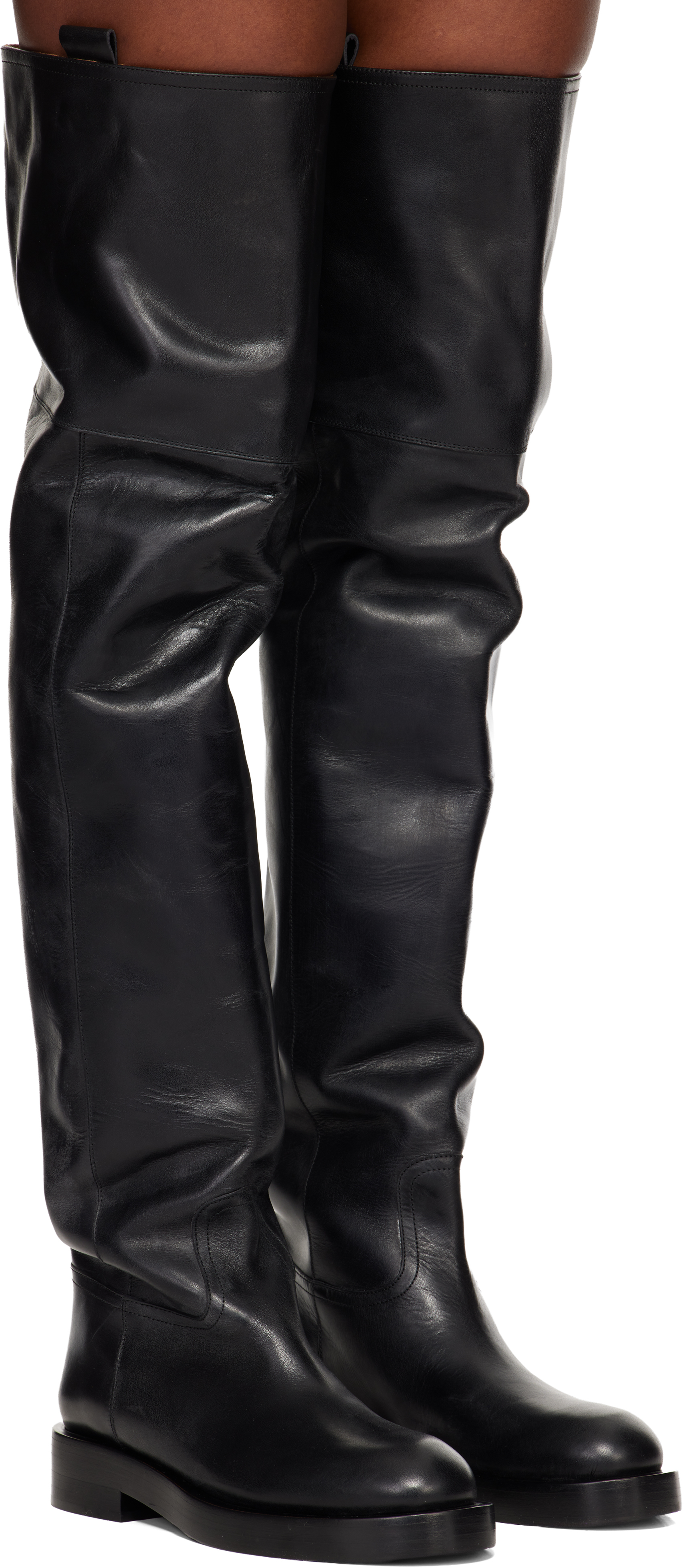 Paris Texas Black Napa Over The Knee Boots In Black