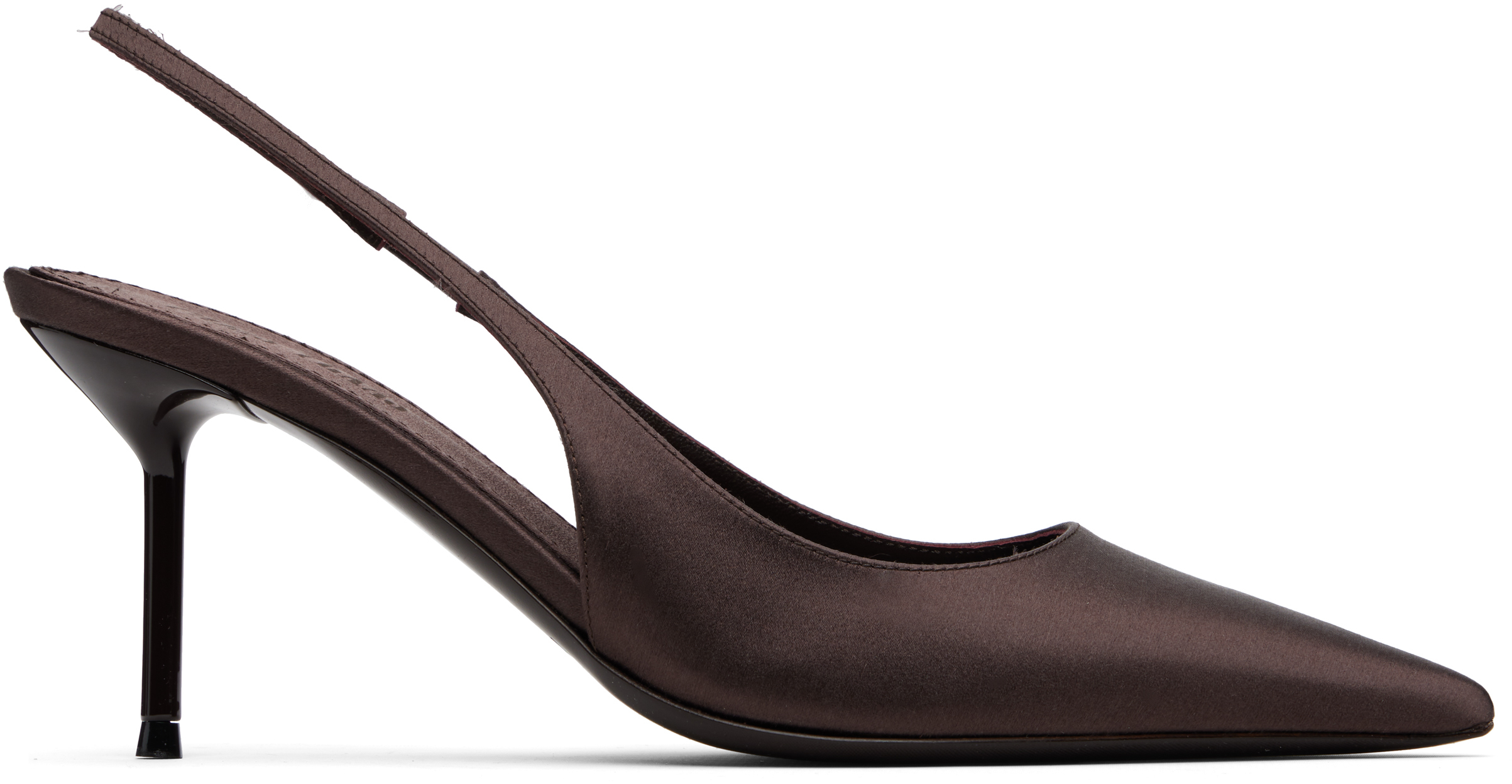 Paris Texas Lidia Back Strap Pointed Pumps In Brown