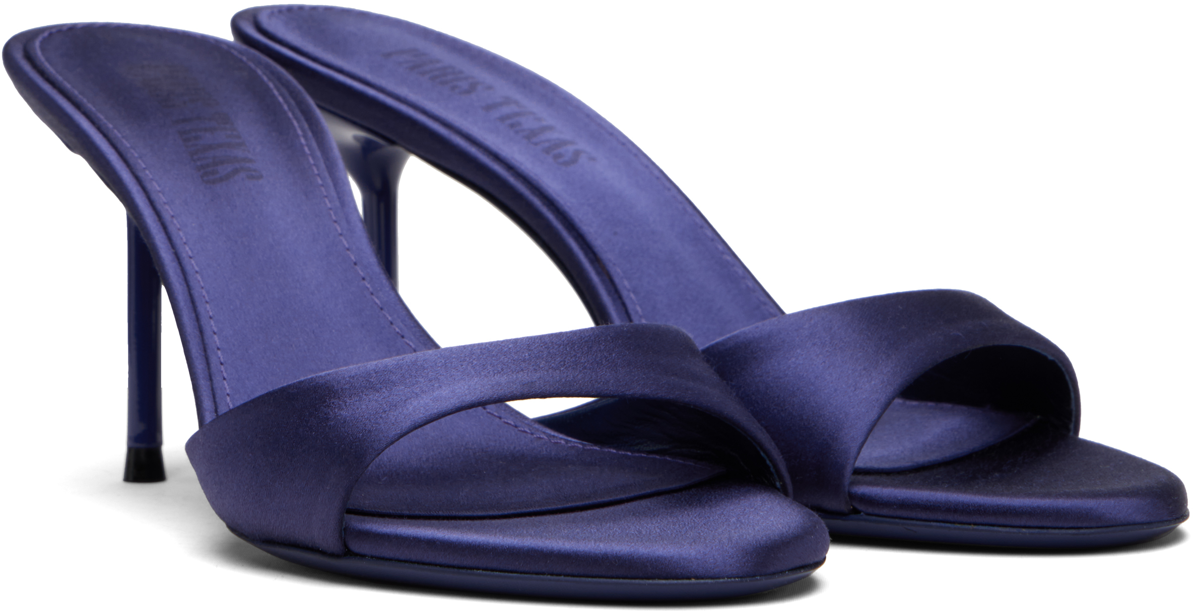 Paris Texas Navy Lidia Mule 70 Heeled Sandals In Blue