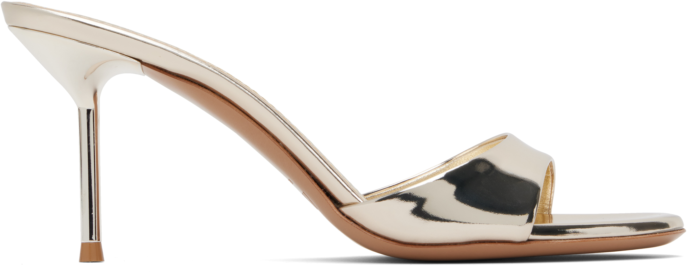 Paris Texas Gold Lidia Mules In Gold