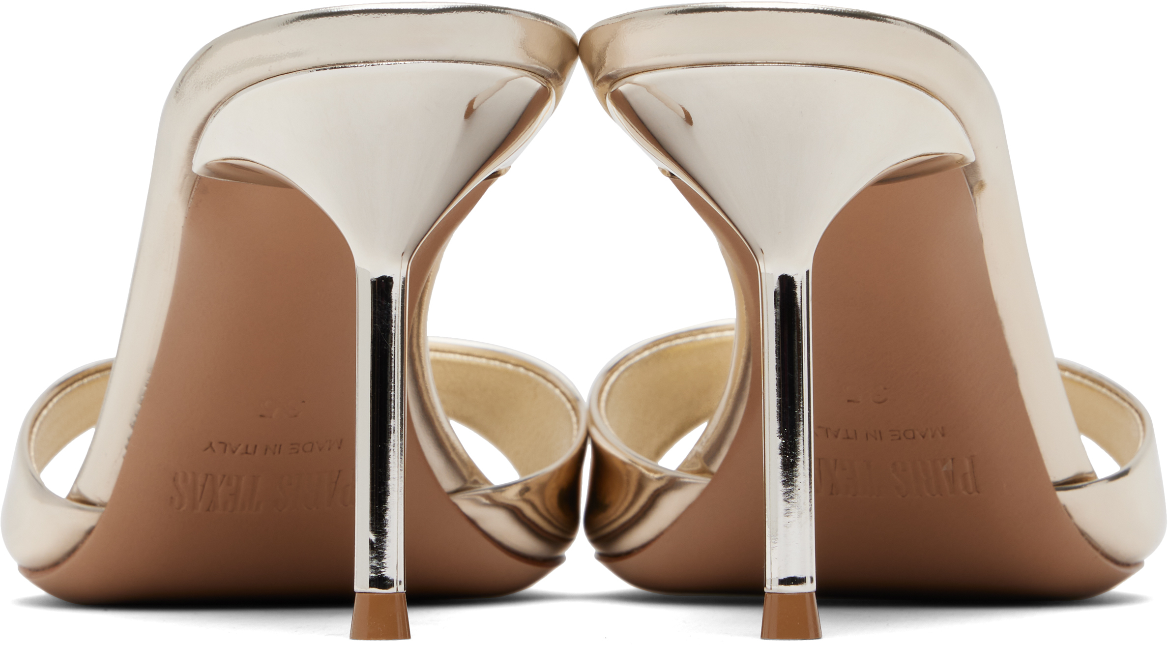Paris Texas Gold Lidia Mules In Gold