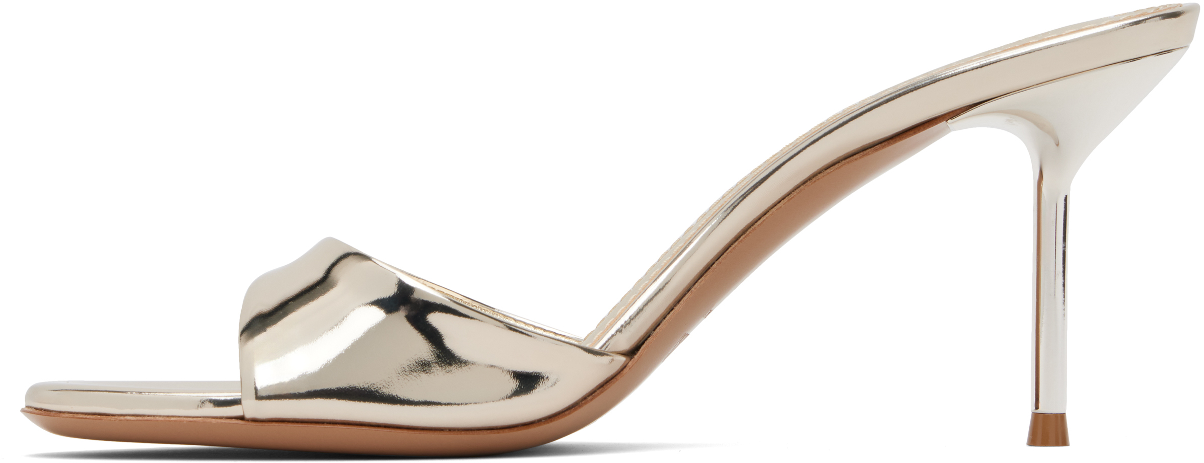 Paris Texas Gold Lidia Mules In Gold