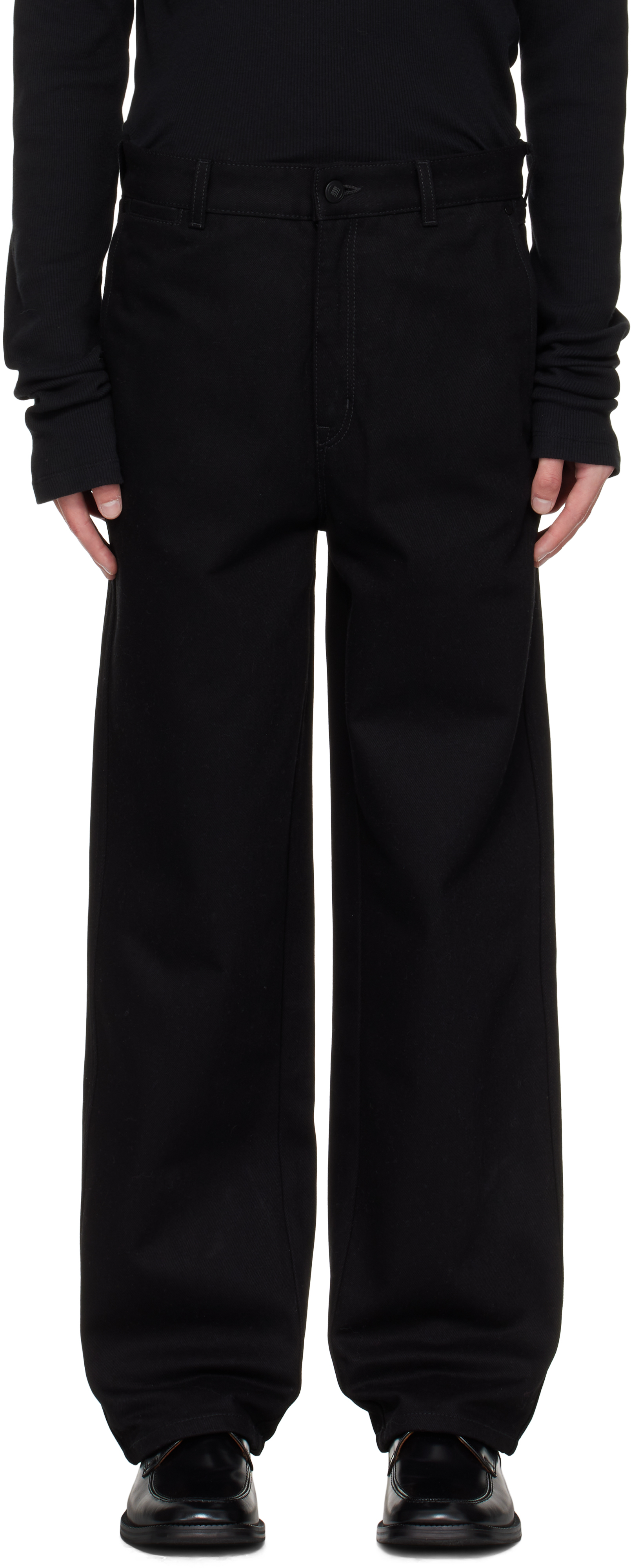 Lgn Louis Gabriel Nouchi Black 5-pocket Straight-leg Jeans In Black