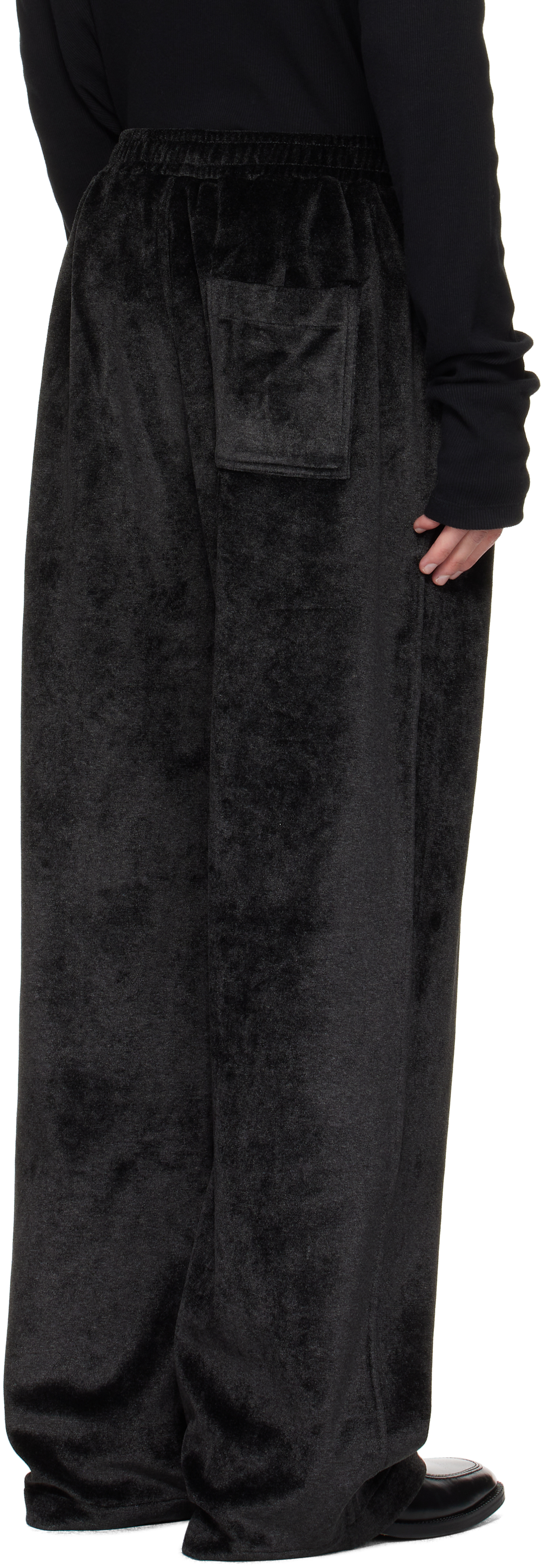 Lgn Louis Gabriel Nouchi Black Large Pleats Sweatpants In Gray