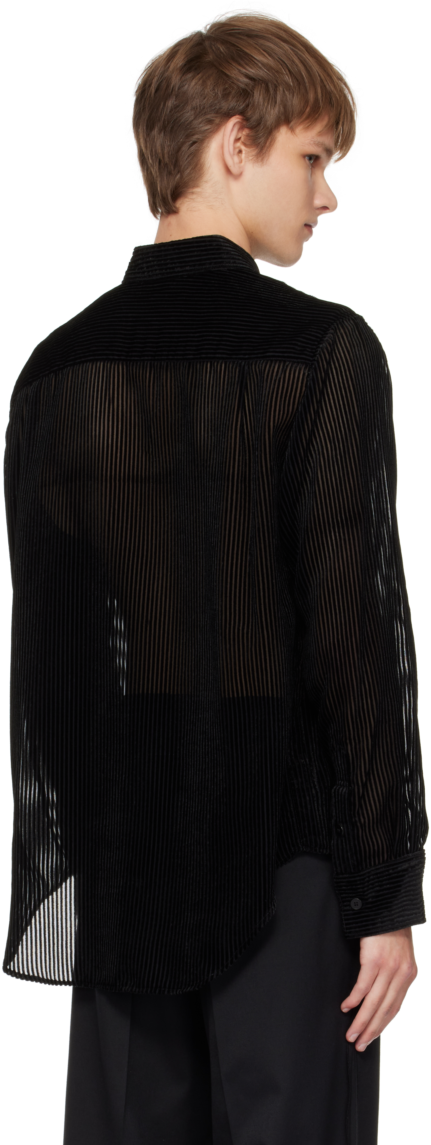 Lgn Louis Gabriel Nouchi Black Striped Shirt In Black