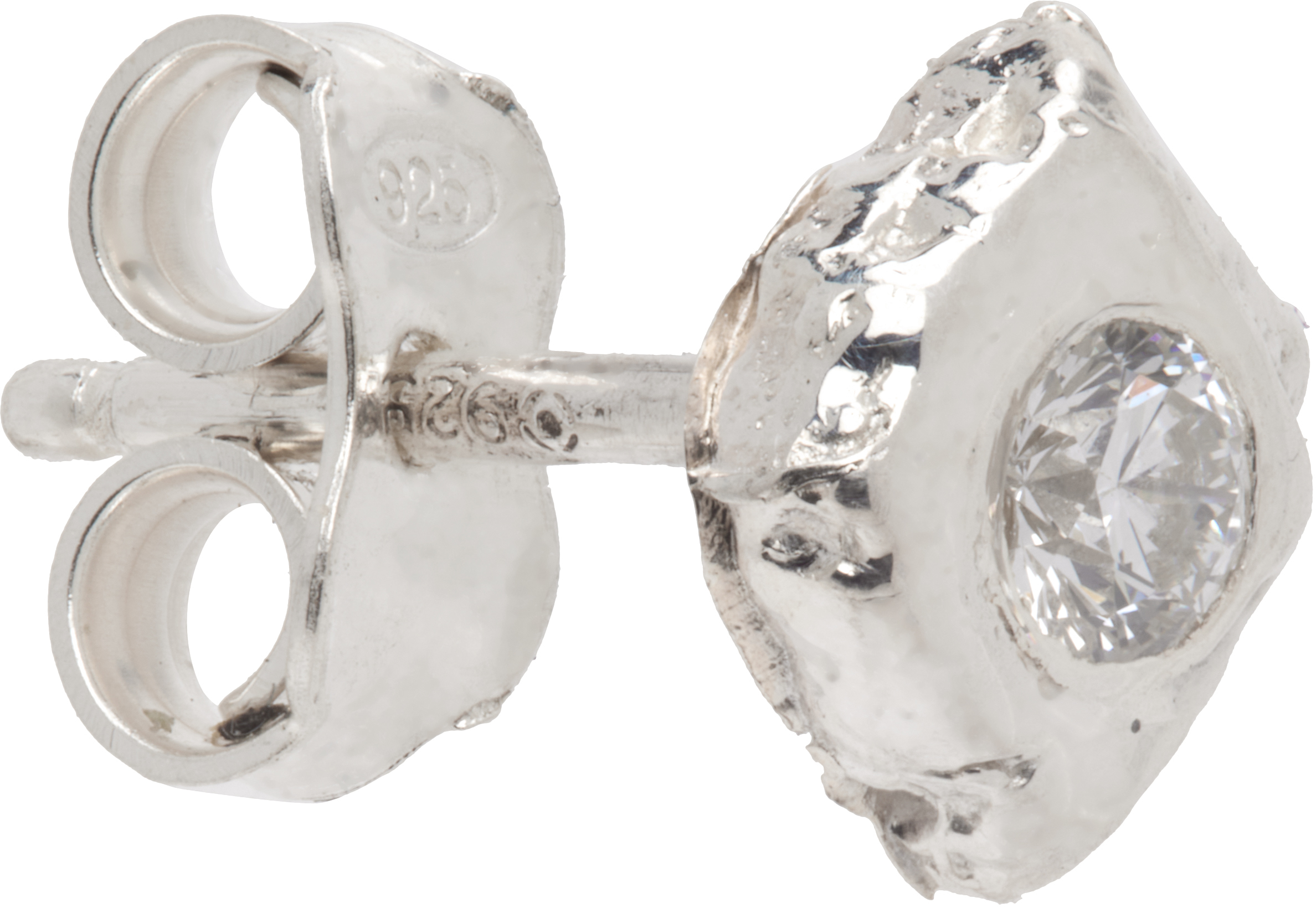 Pearls Before Swine Diamond Stud Single Earring In Brown