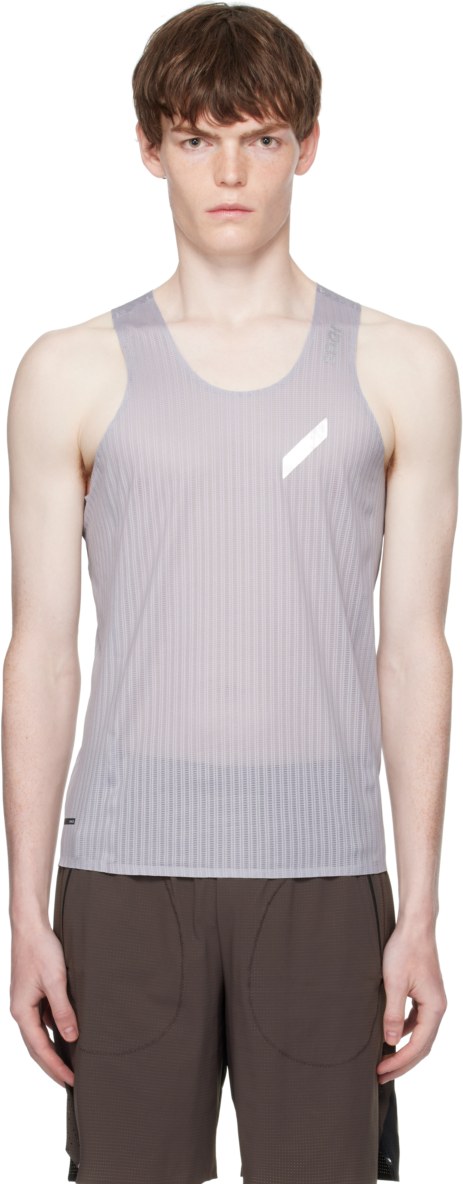 Gray Lightweight SPACE3D Race Tank Top