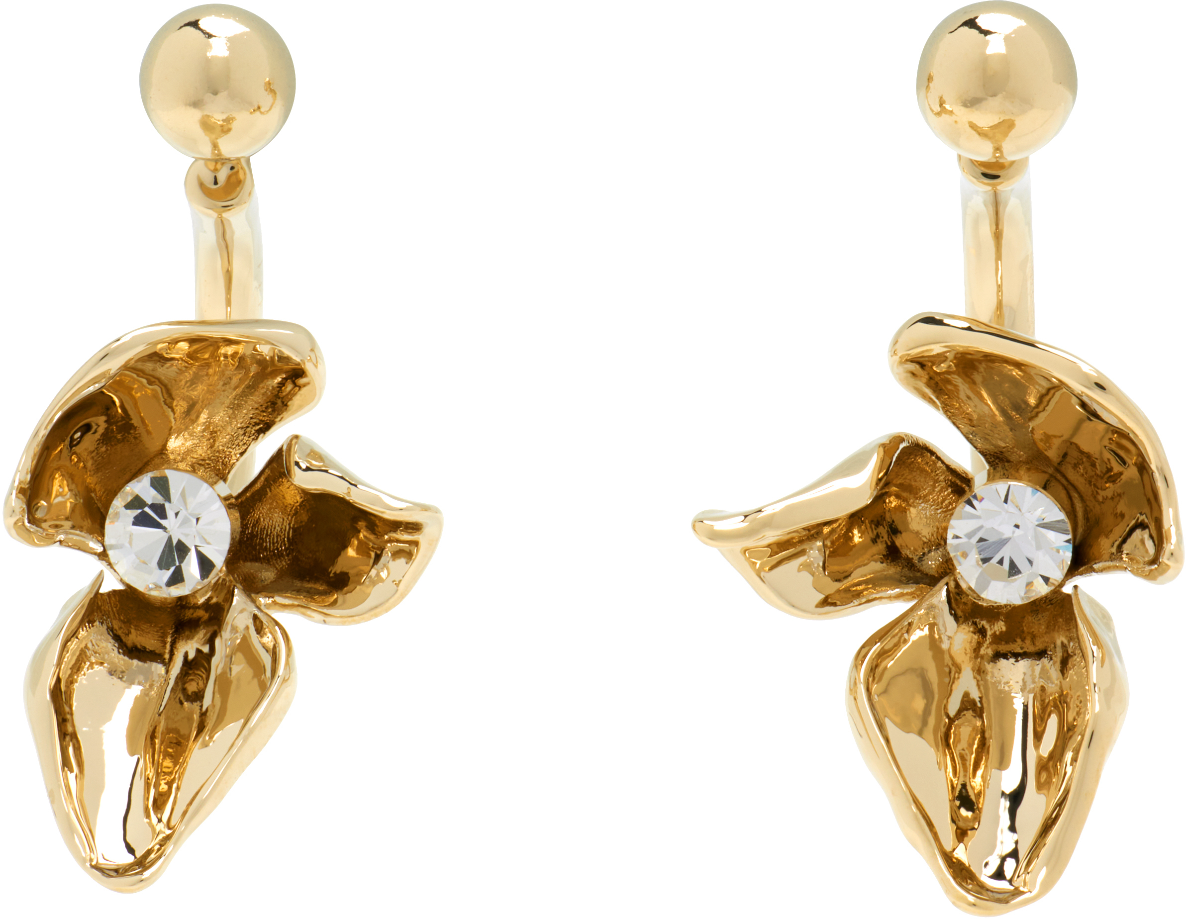Small Flower Half Ring Earrings