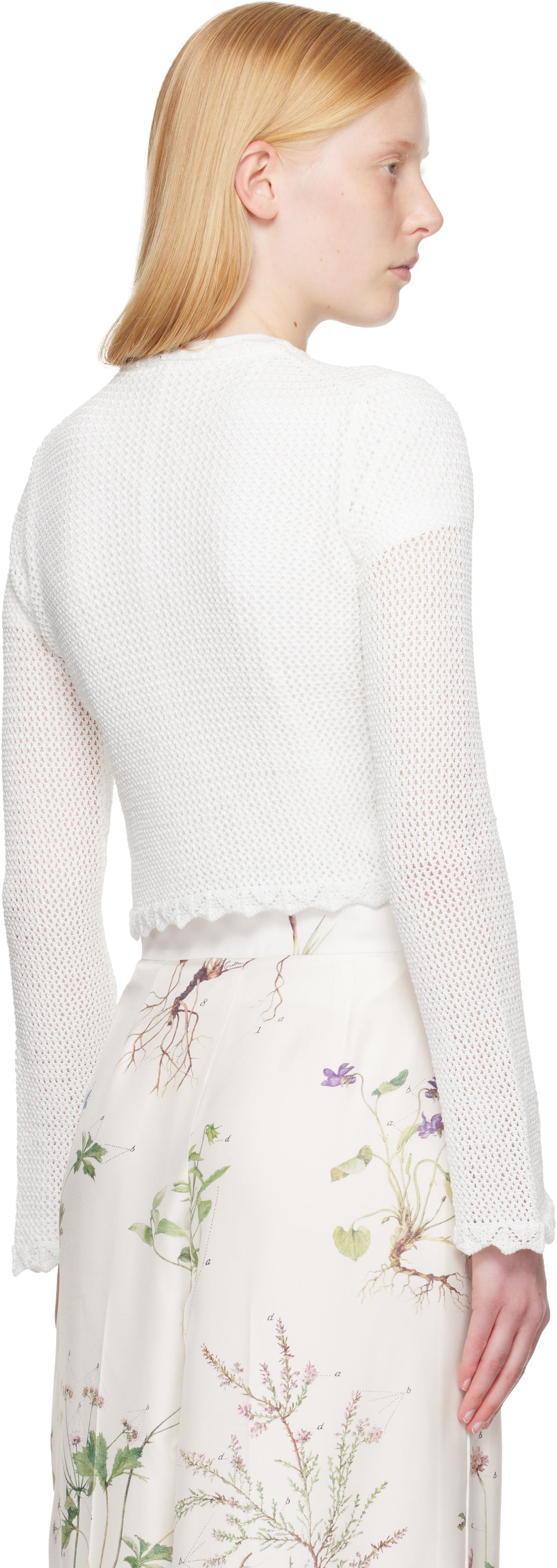 ERDEM OFF-WHITE LONG SLEEVE CARDIGAN 
