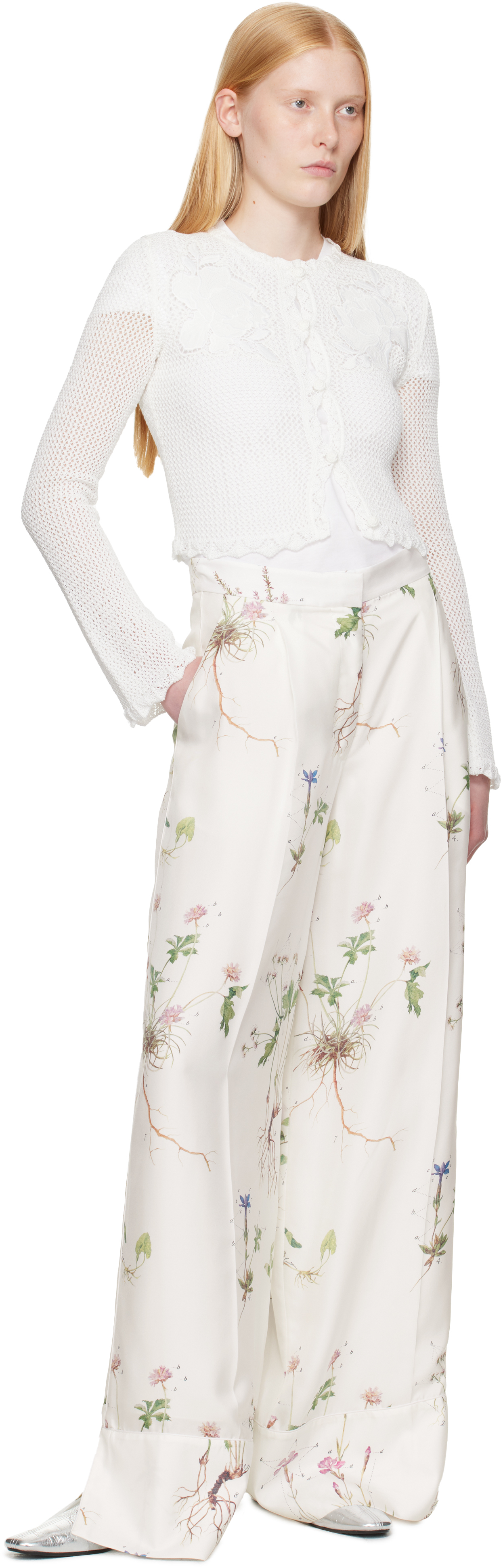 ERDEM OFF-WHITE LONG SLEEVE CARDIGAN 