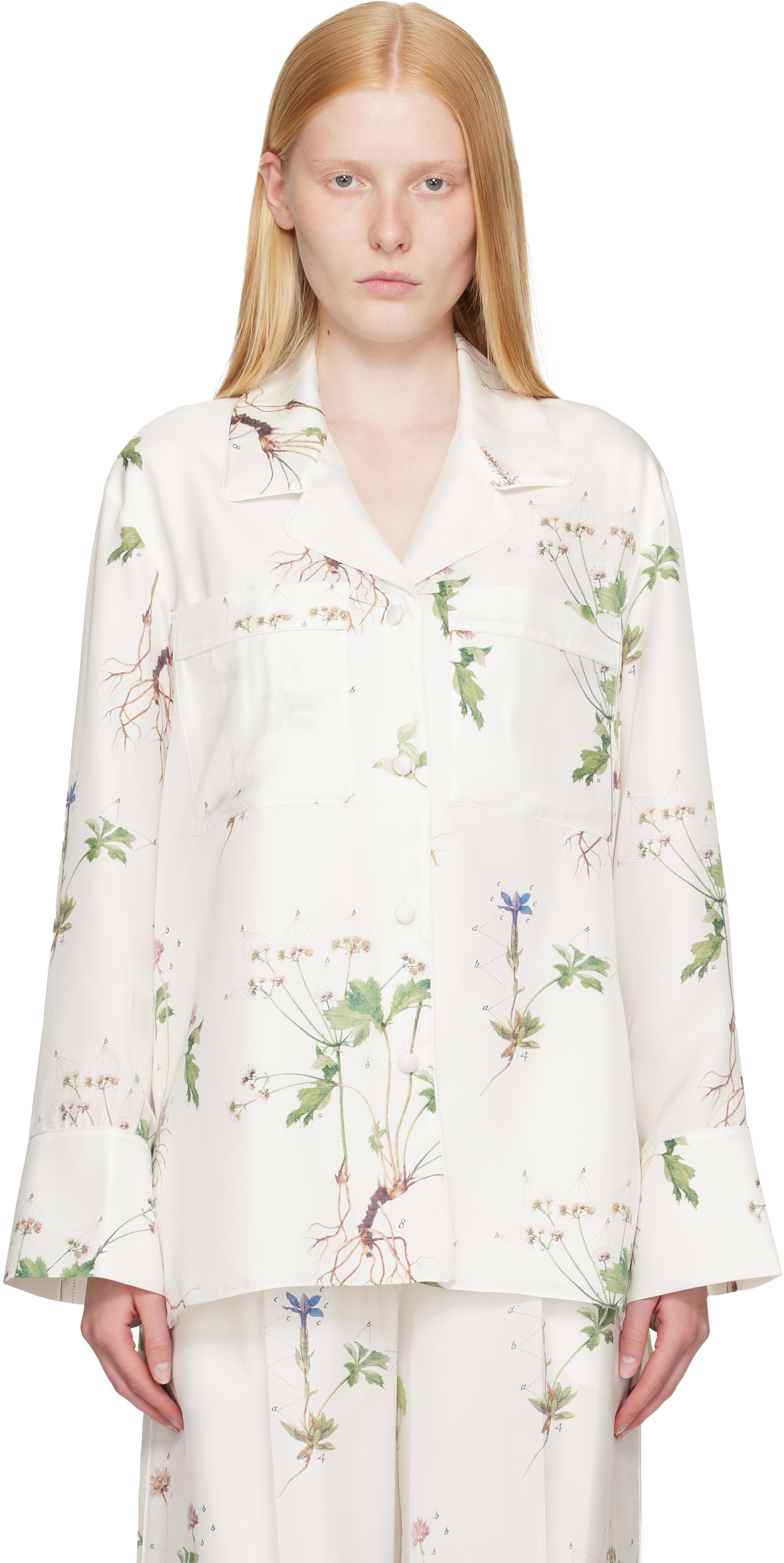 ERDEM WHITE PYJAMA SHIRT 