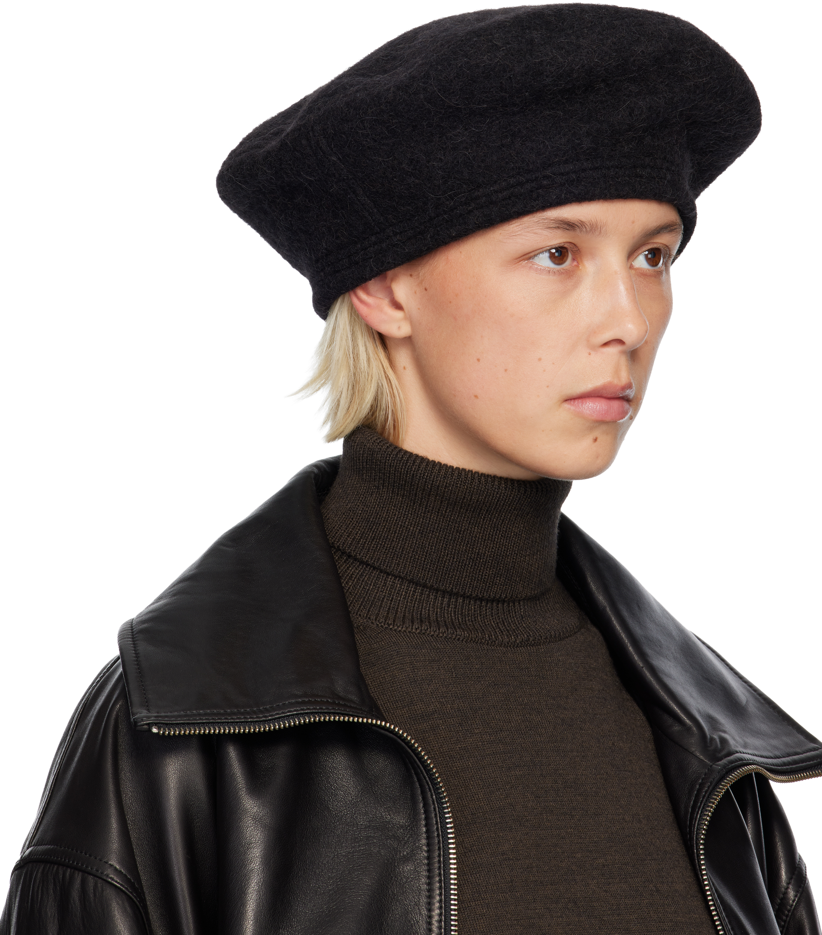 Lemaire Black Oversized Beret In Black