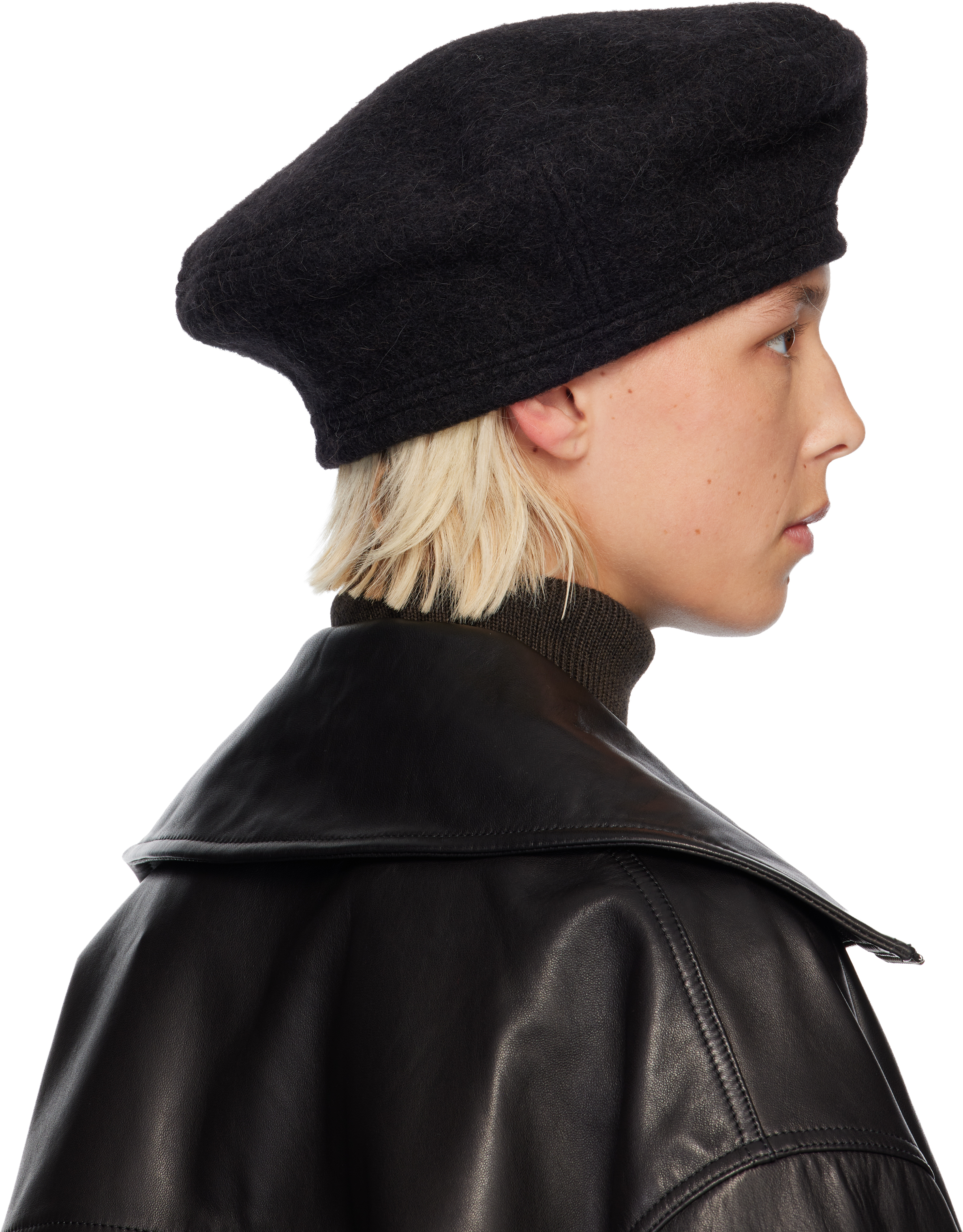 Lemaire Black Oversized Beret In Black