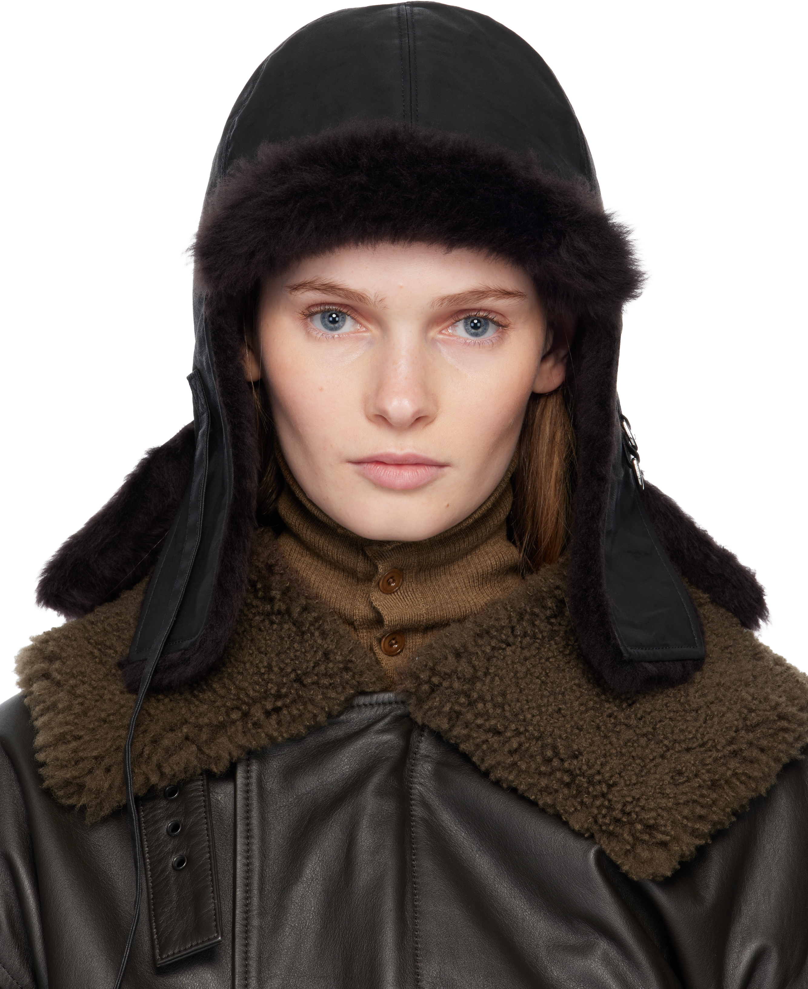 LEMAIREのブラック Shearling Chapka リバーシブル キャップがセール中