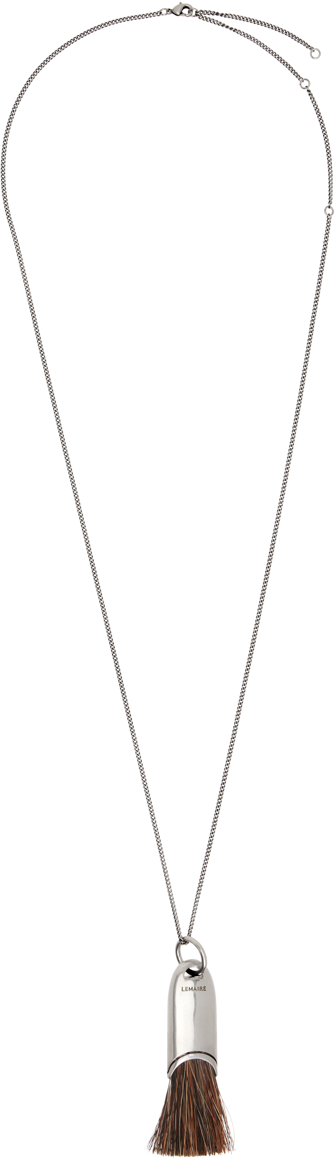 Lemaire Personal Brush Necklace In Gray