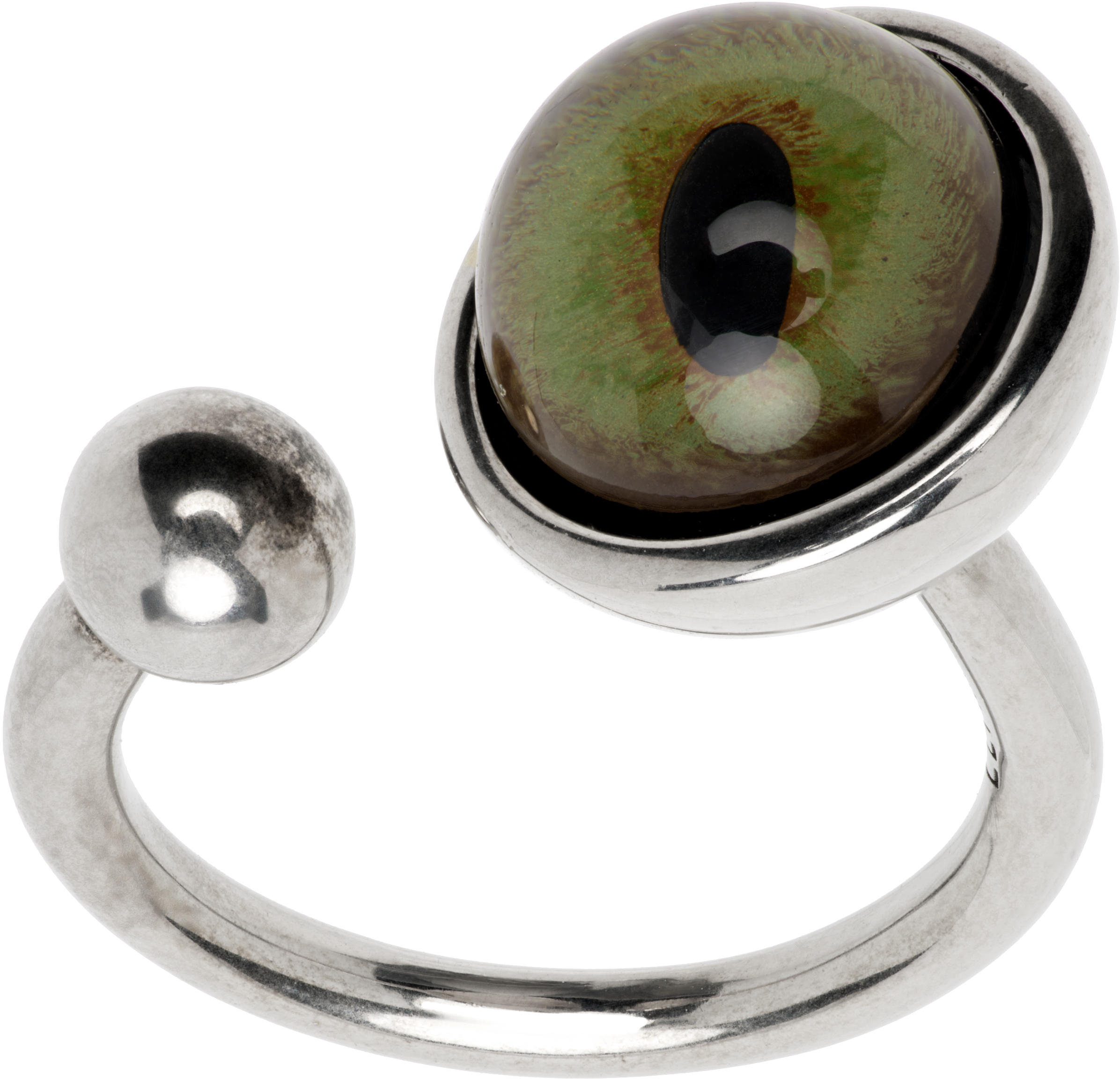 Lemaire Cat Eye Rattle Ring In Silver