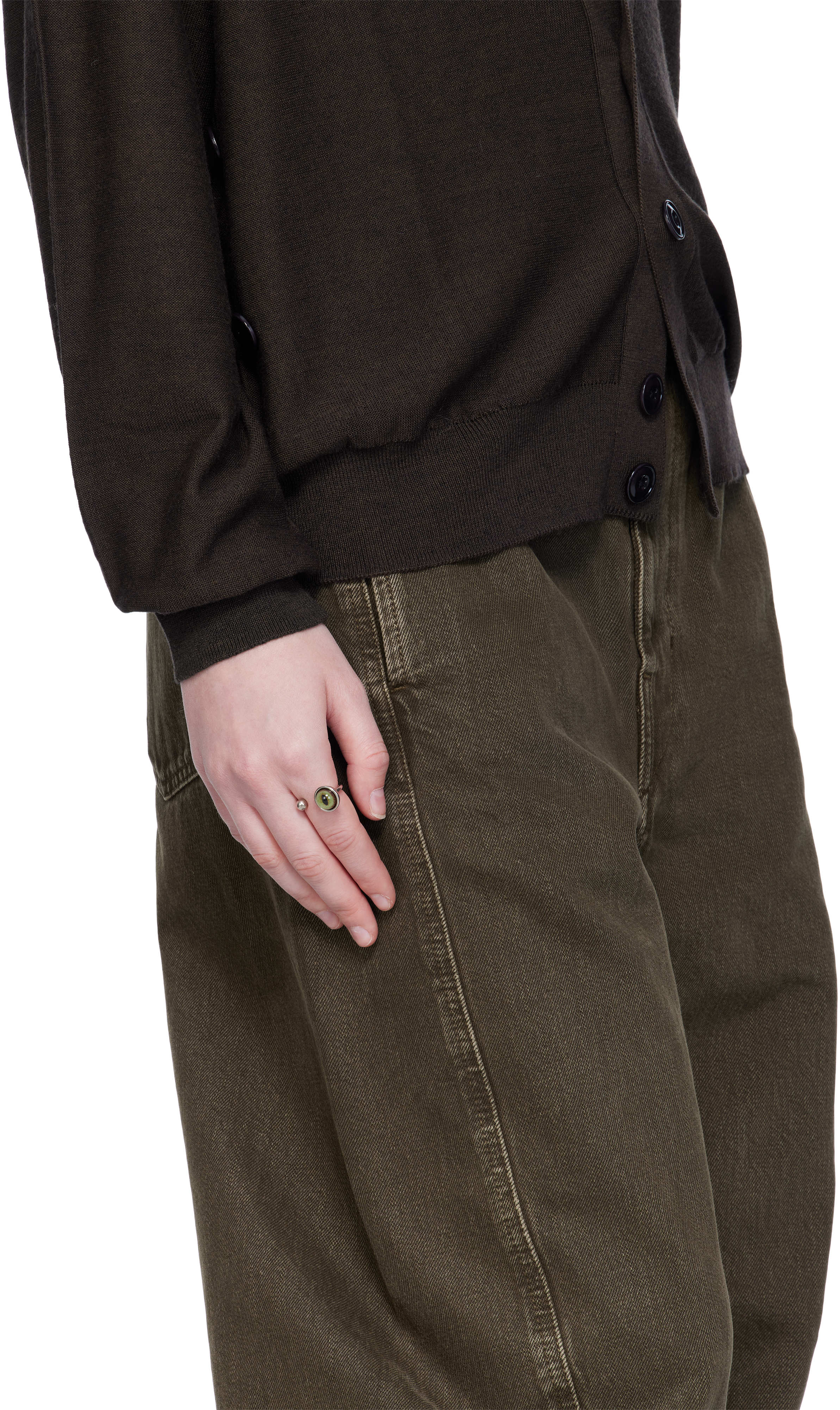 Lemaire Cat Eye Rattle Ring In Silver