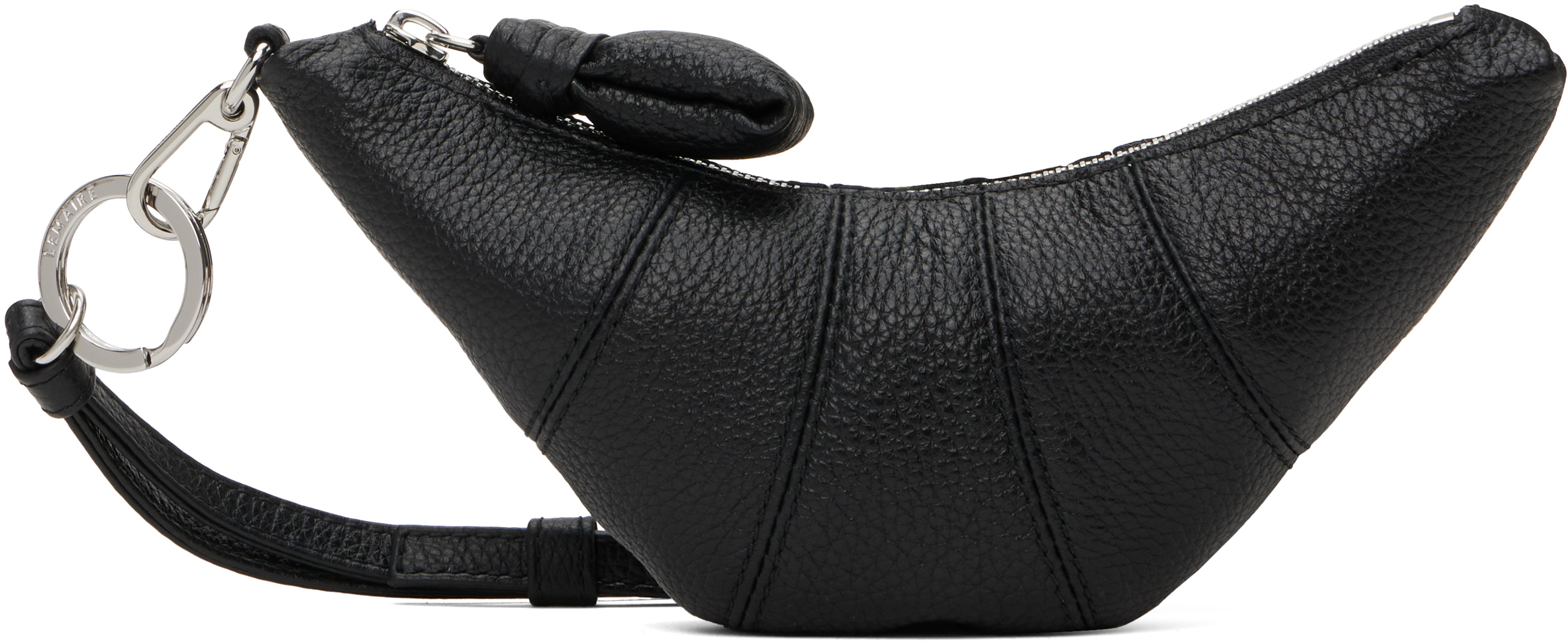 Lemaire Black Cross-body Croissant Coin Pouch In Black