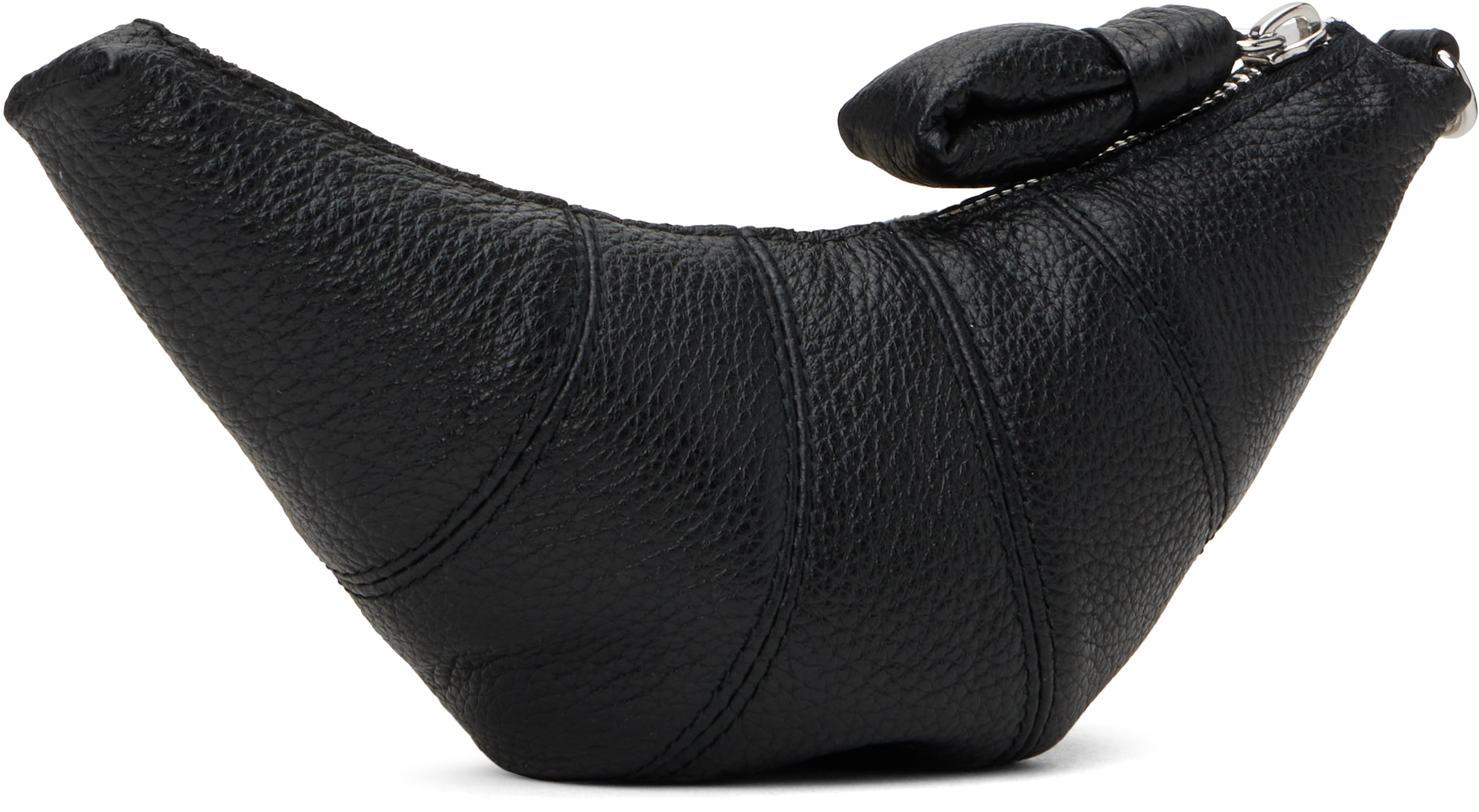 Lemaire Black Cross-body Croissant Coin Pouch In Black