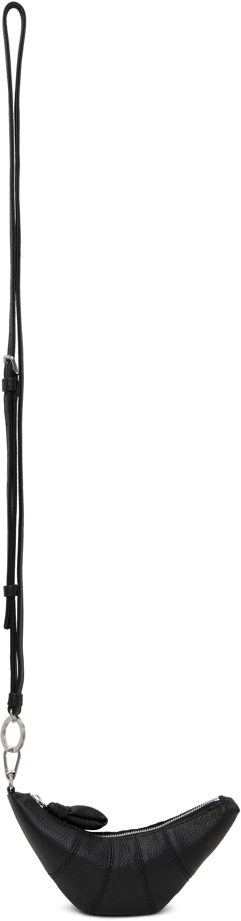 Lemaire Black Cross-body Croissant Coin Pouch In Black