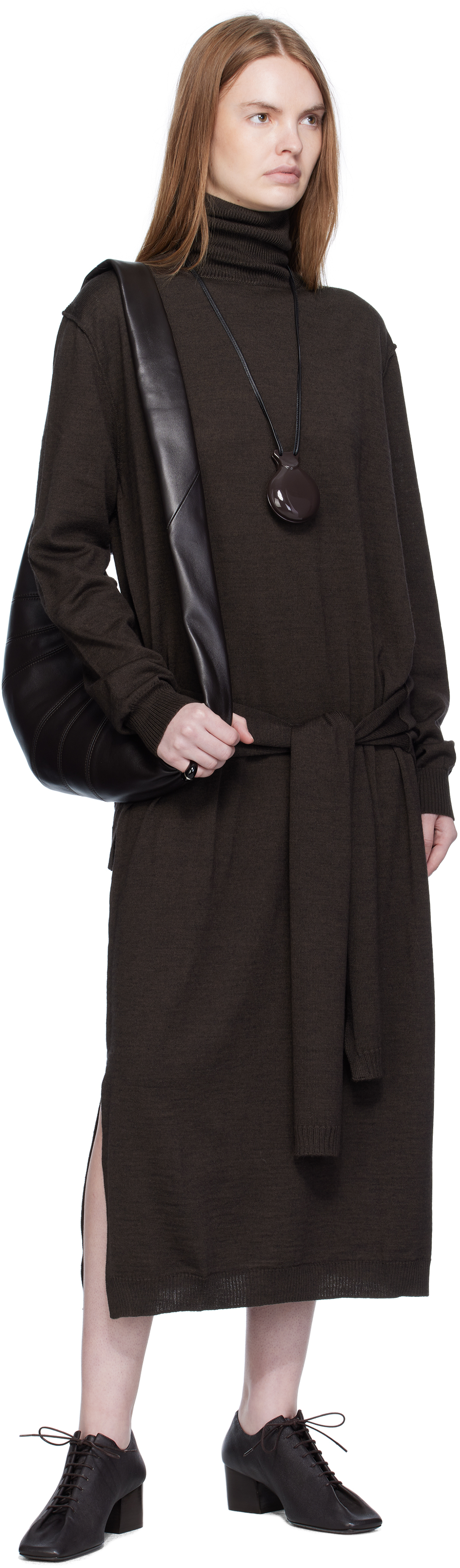 Lemaire Brown Medium Croissant Bag In Brown