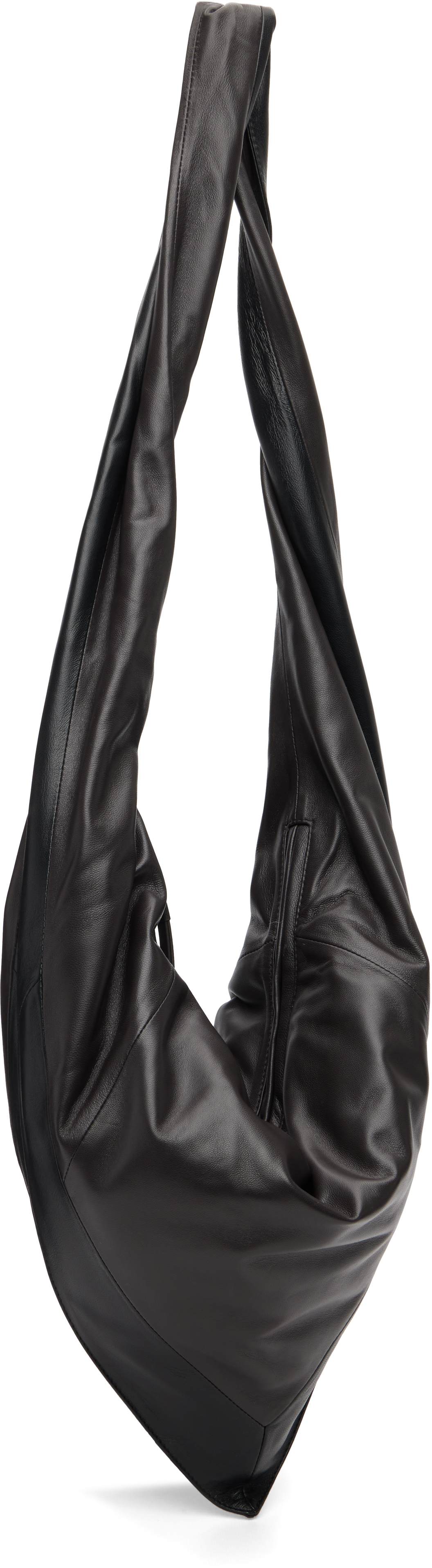 Lemaire Black & Brown Small Scarf Extended Handle Bag In Gray