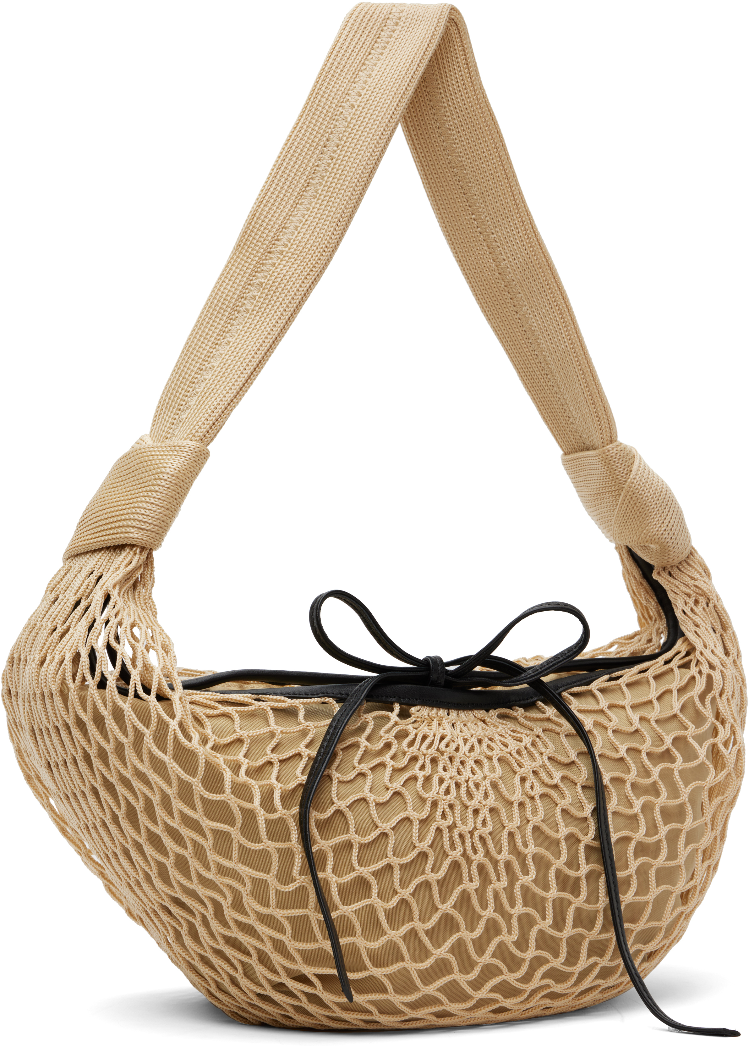 Lemaire Beige Fortune Croissant Filt Bag