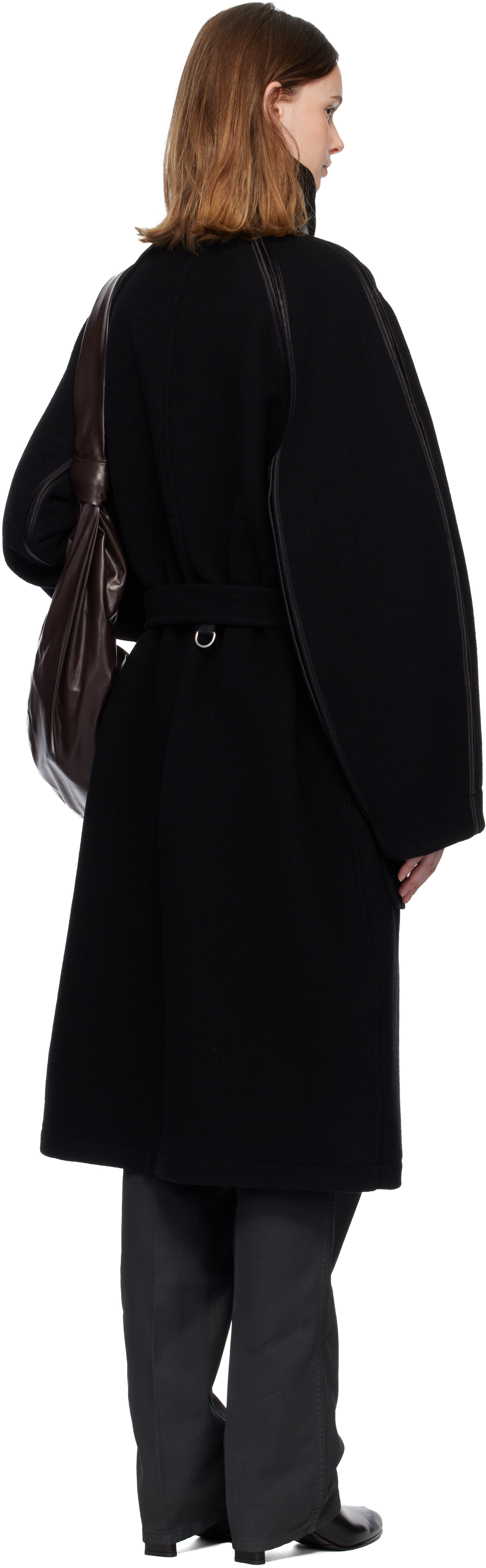 Lemaire Belted Toggle-fastening Coat In Black