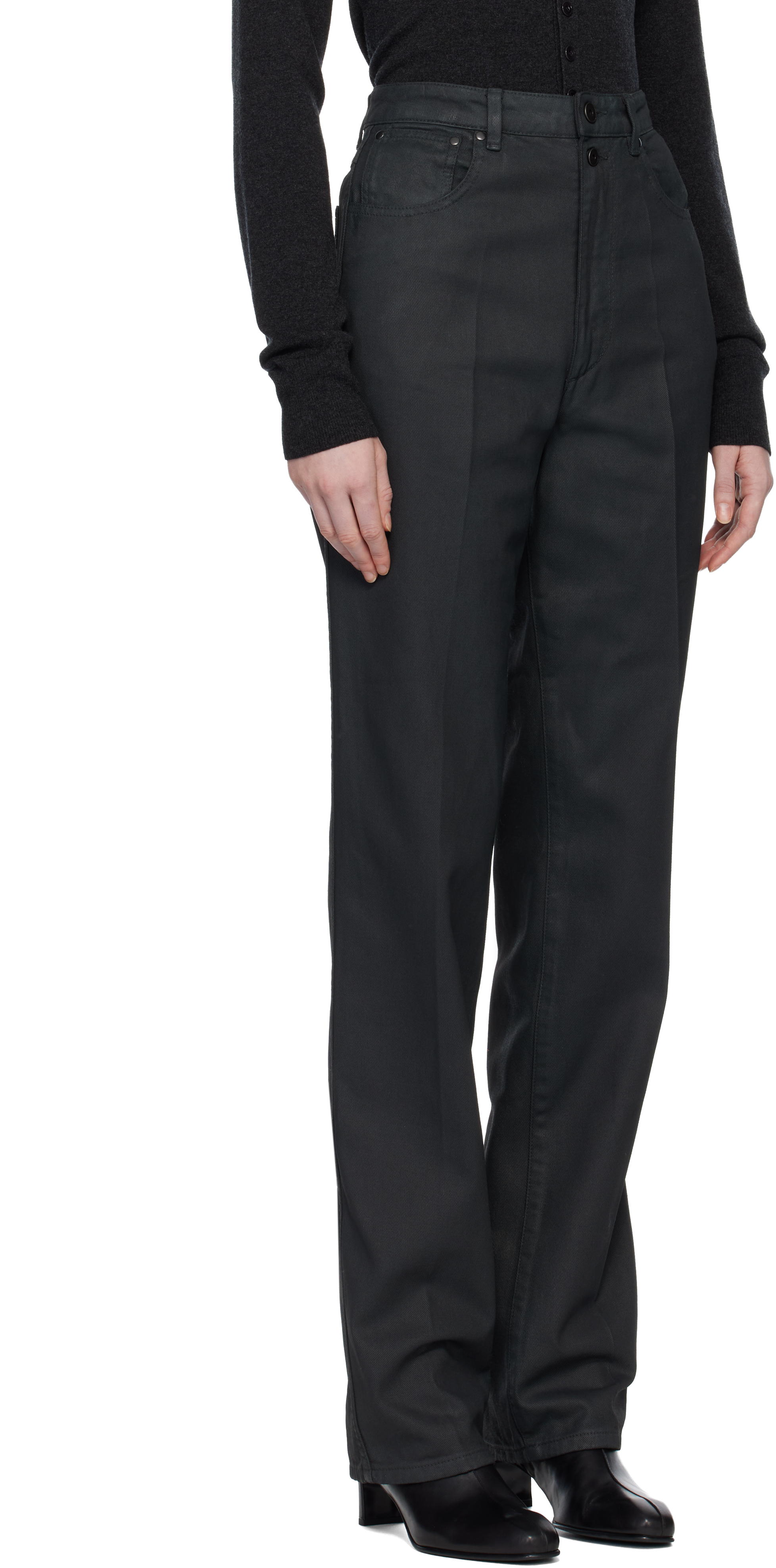 Lemaire Black High Waisted Straight Jeans