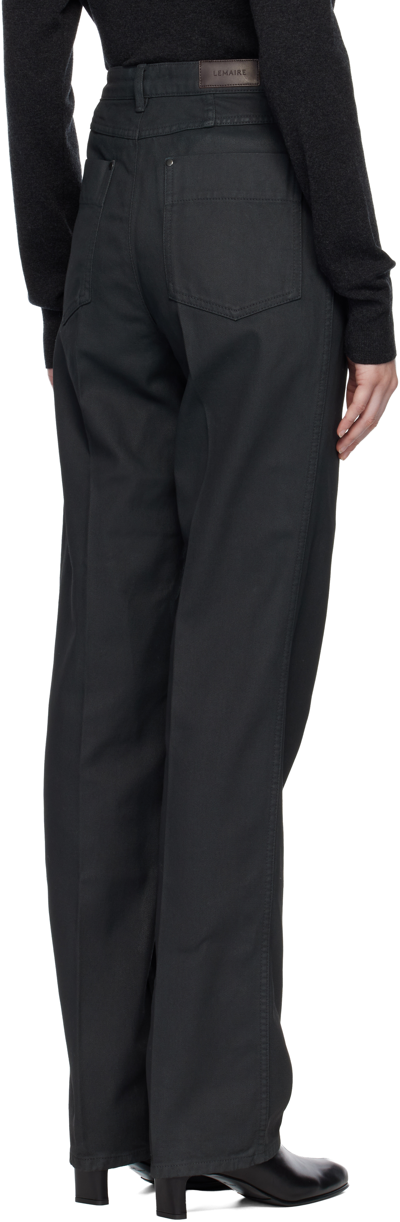 Lemaire Black High Waisted Straight Jeans