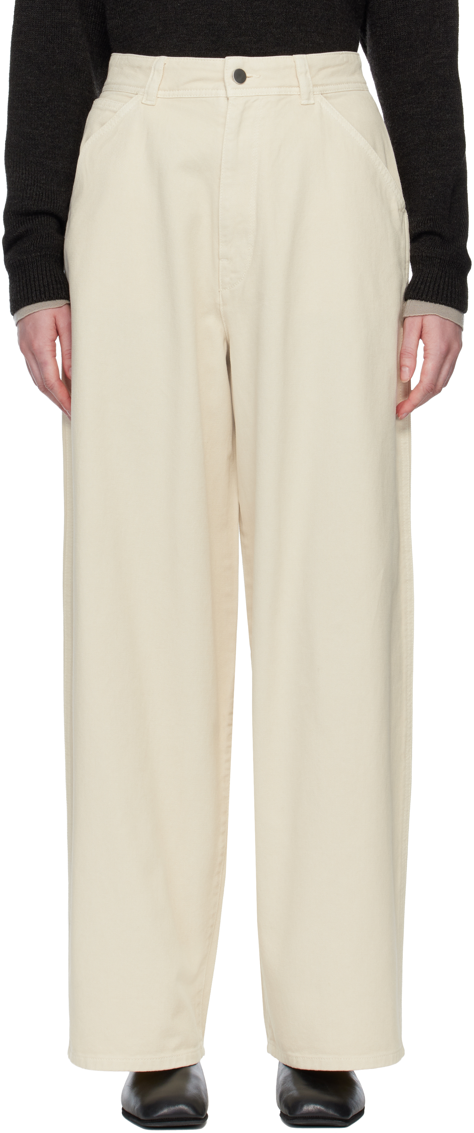 Lemaire Off-white Large Jeans In Neutral