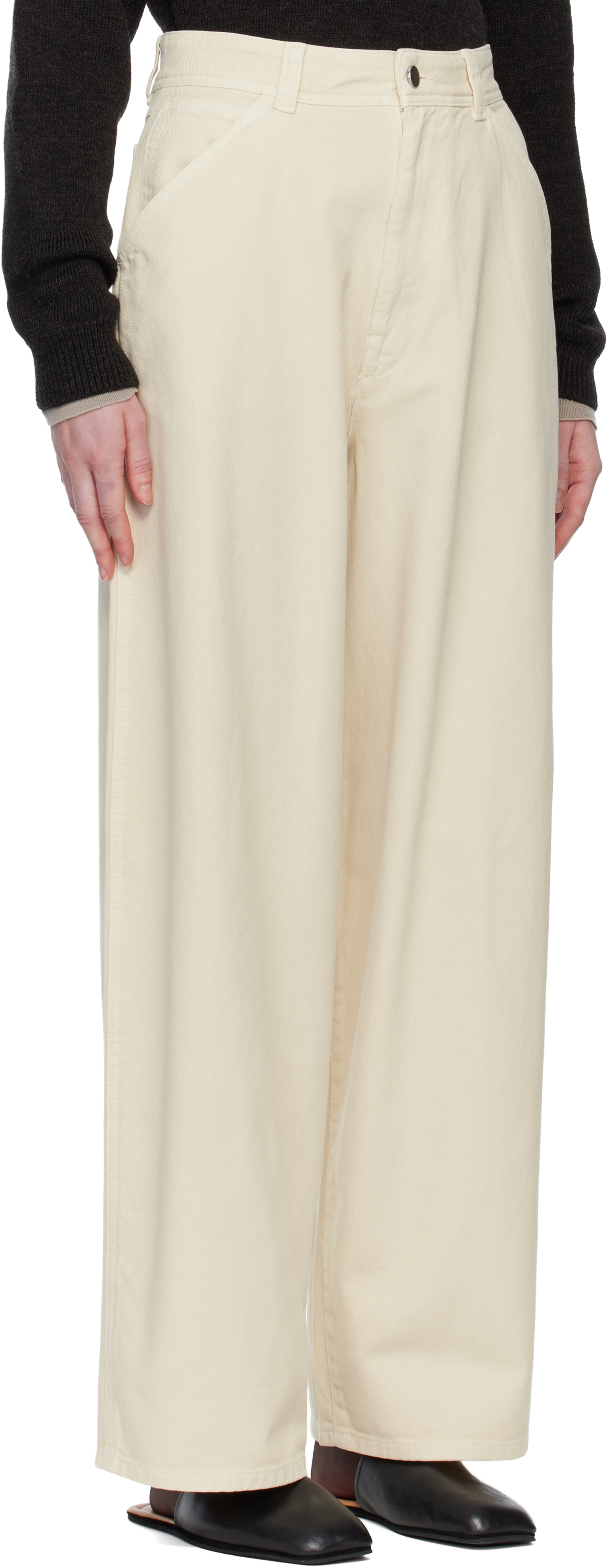 Lemaire Off-white Large Jeans In Neutral