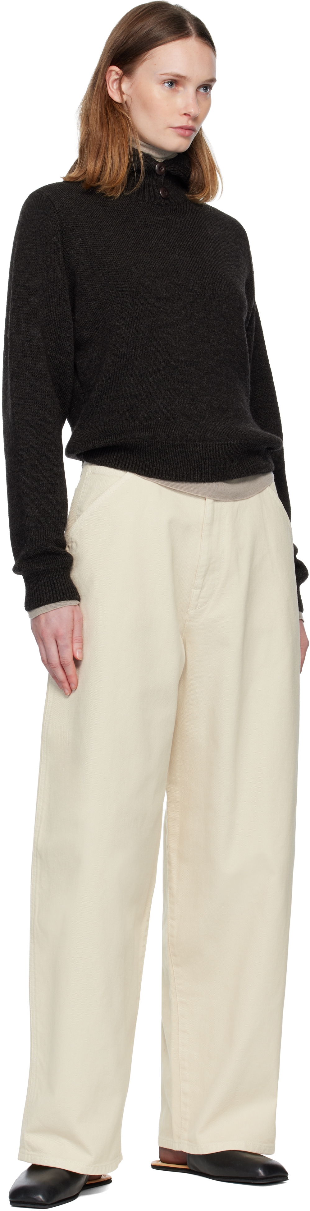 Lemaire Off-white Large Jeans In Neutral