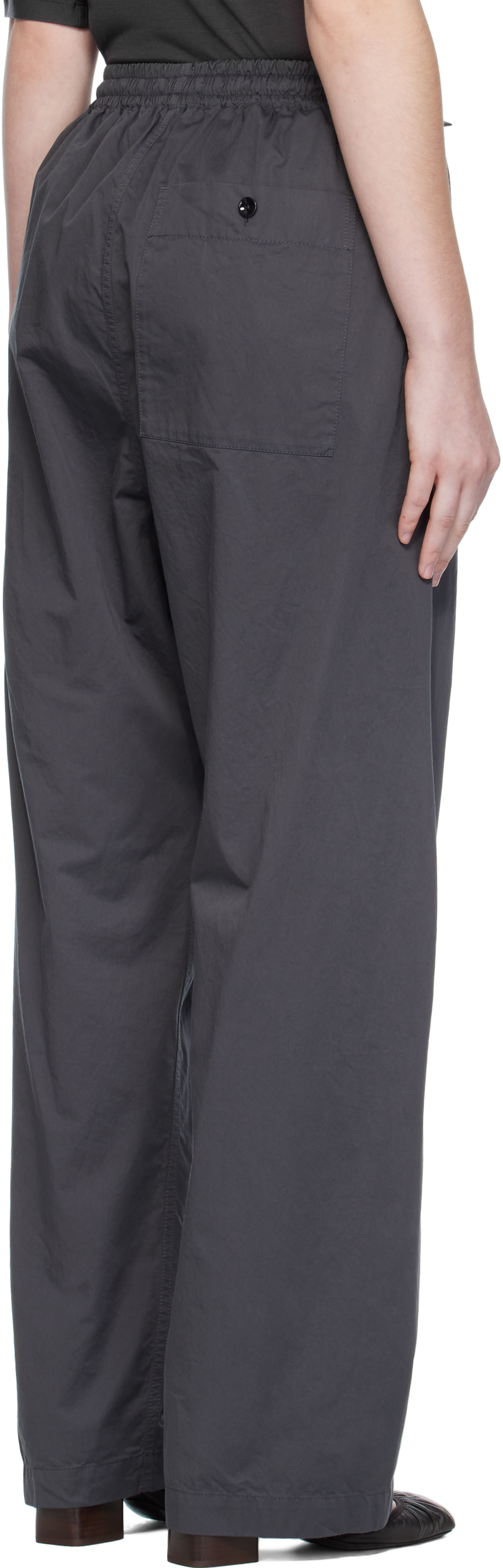 Lemaire Gray Pyjama Lounge Pants In Black