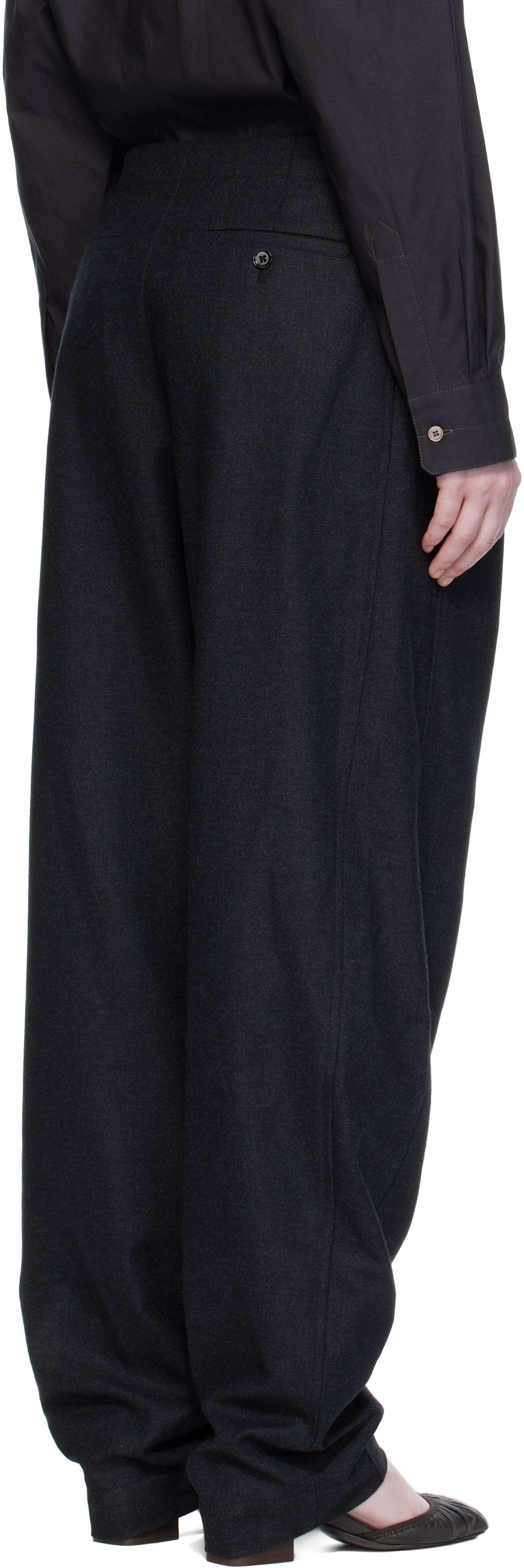 Lemaire Drawstring Parachute Pants In Black