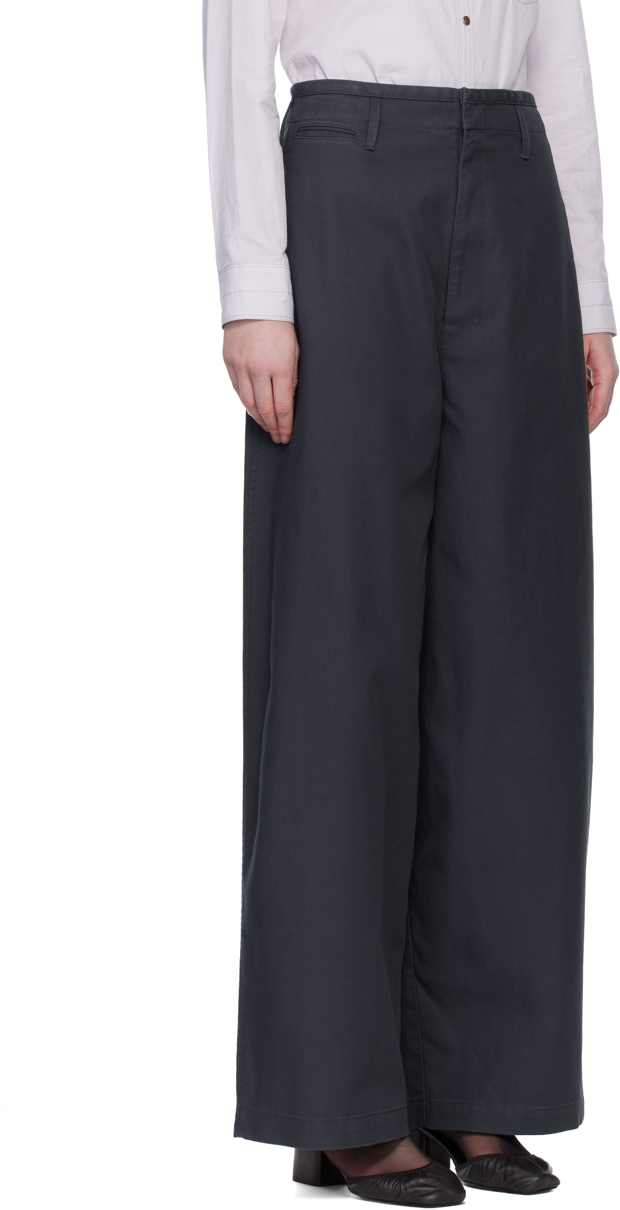 Lemaire Navy Large Chino Trousers